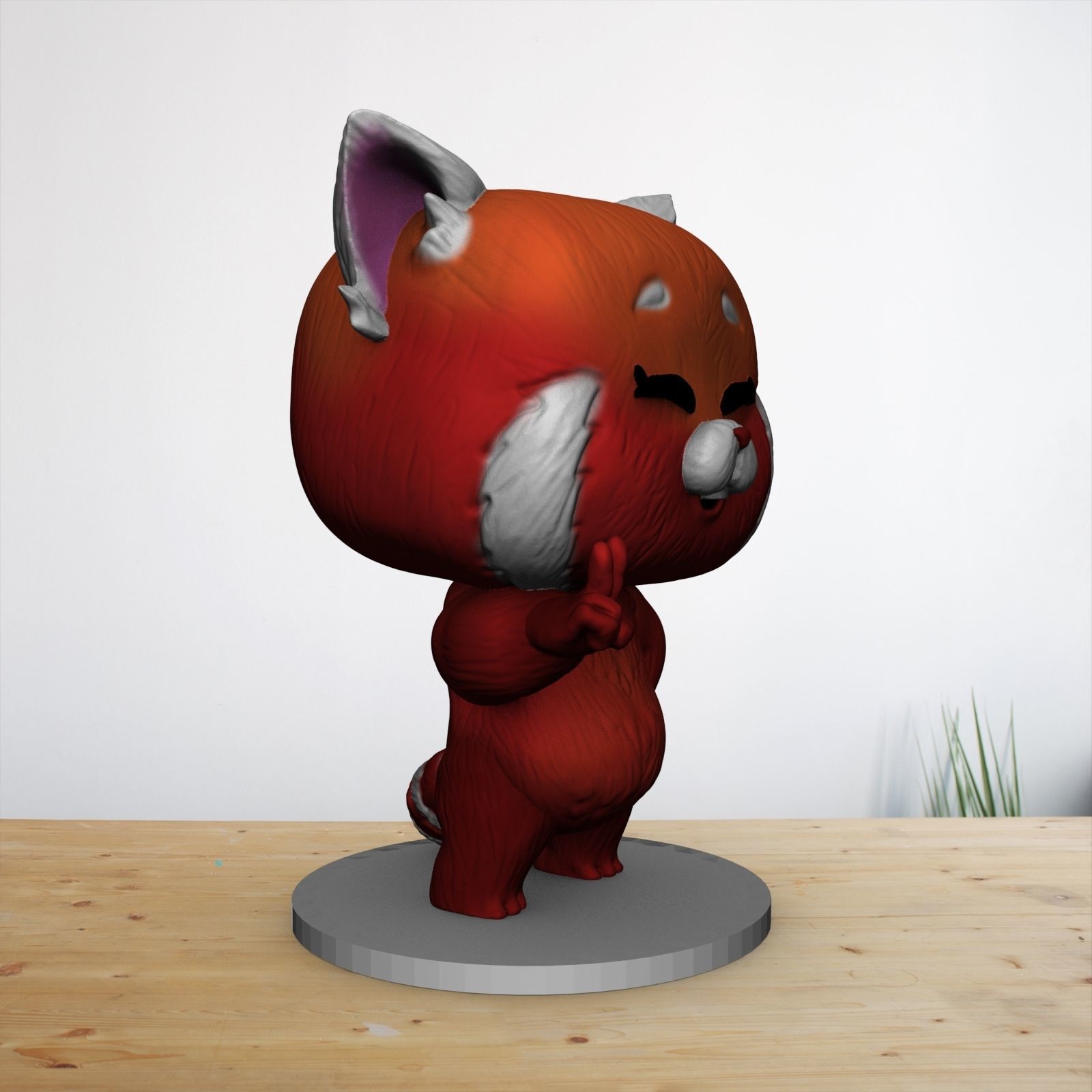 RED PANDA TURNING RED POP FUNKO 3D print model_7