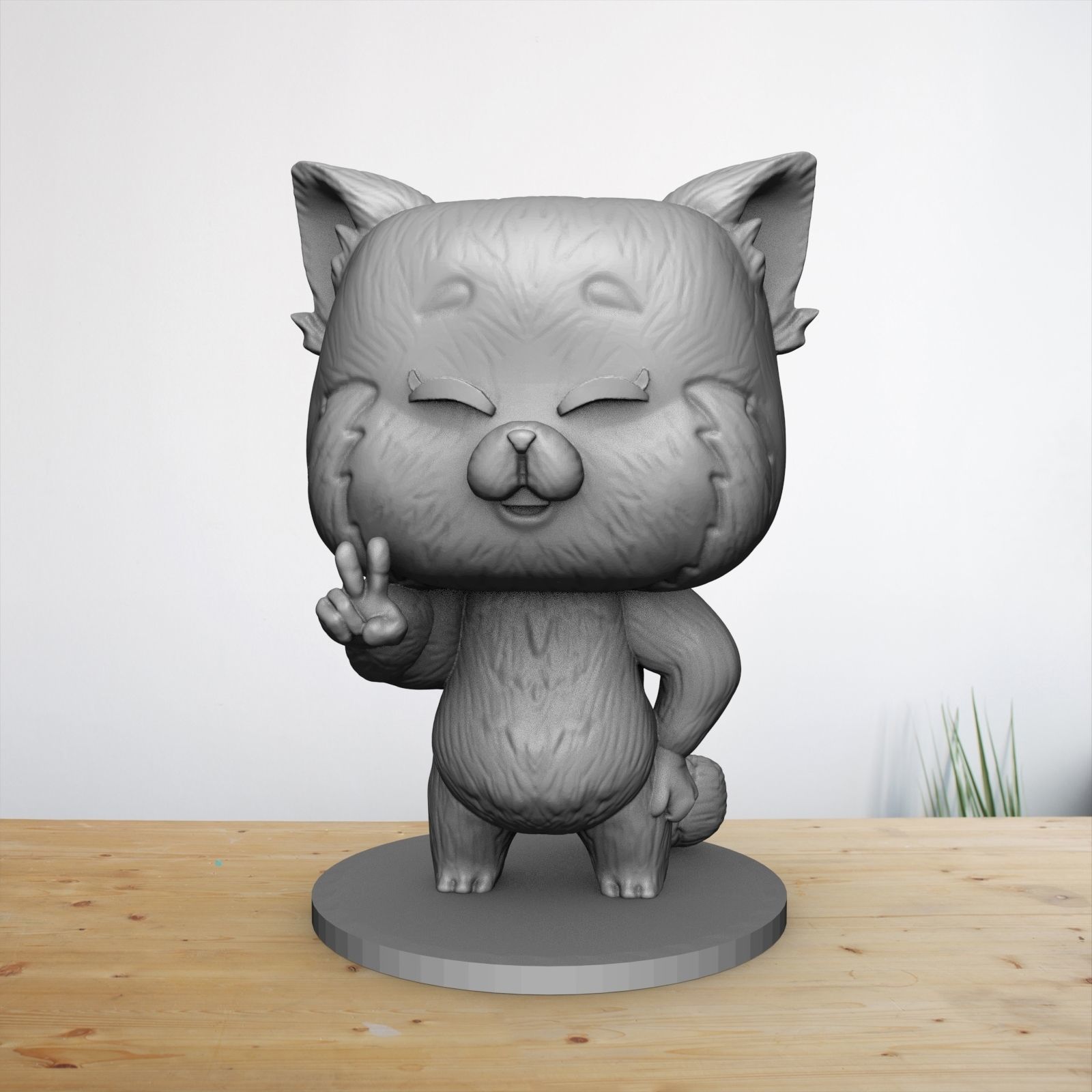 RED PANDA TURNING RED POP FUNKO 3D print model_3
