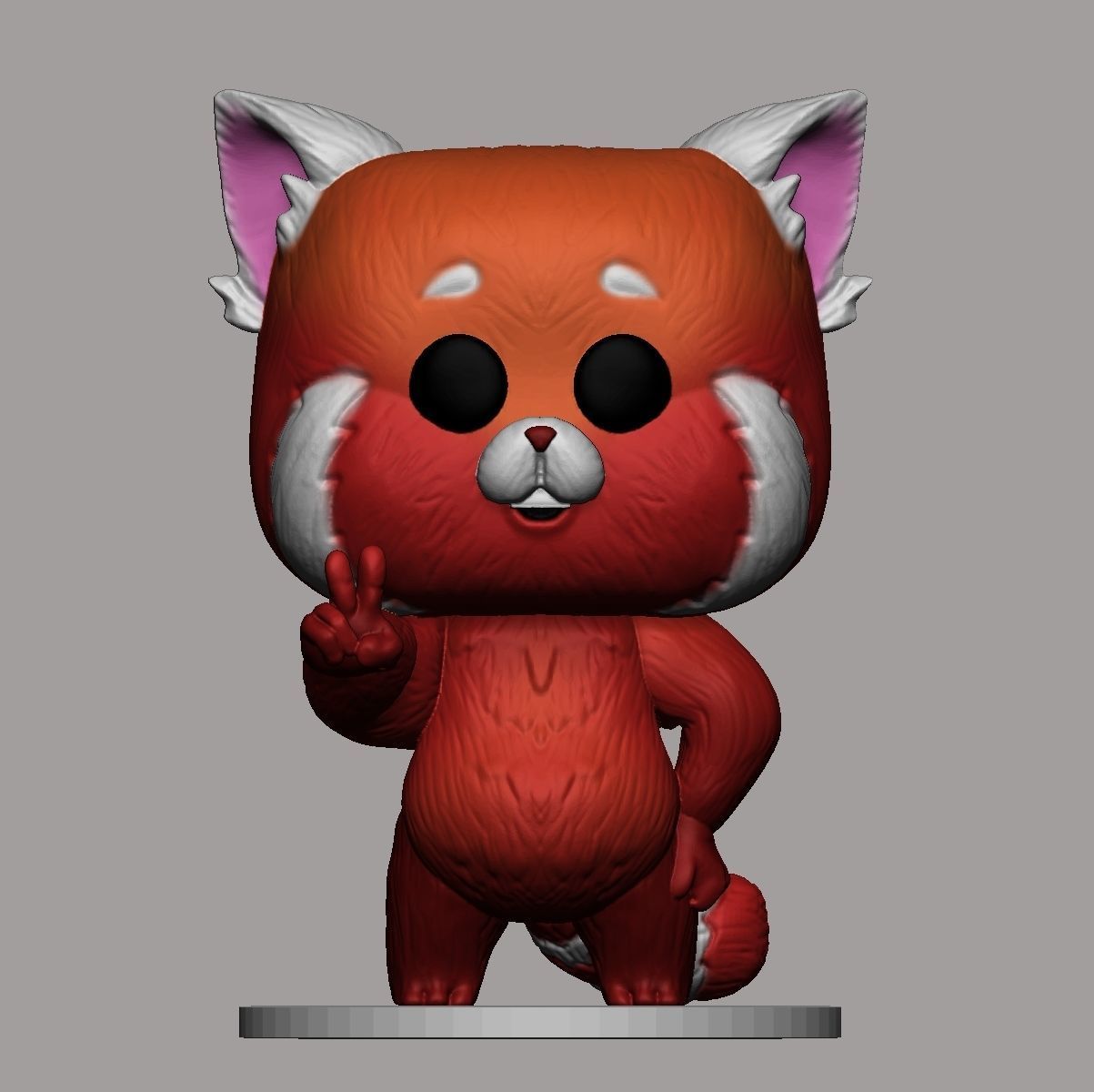 RED PANDA TURNING RED POP FUNKO 3D print model_4