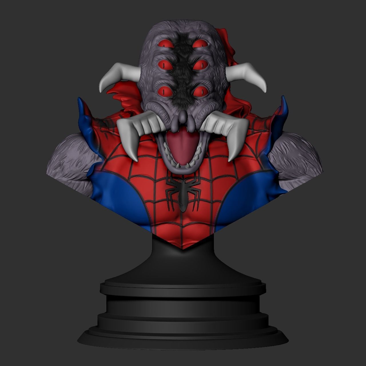 Spider Monster bust 3D print model_15
