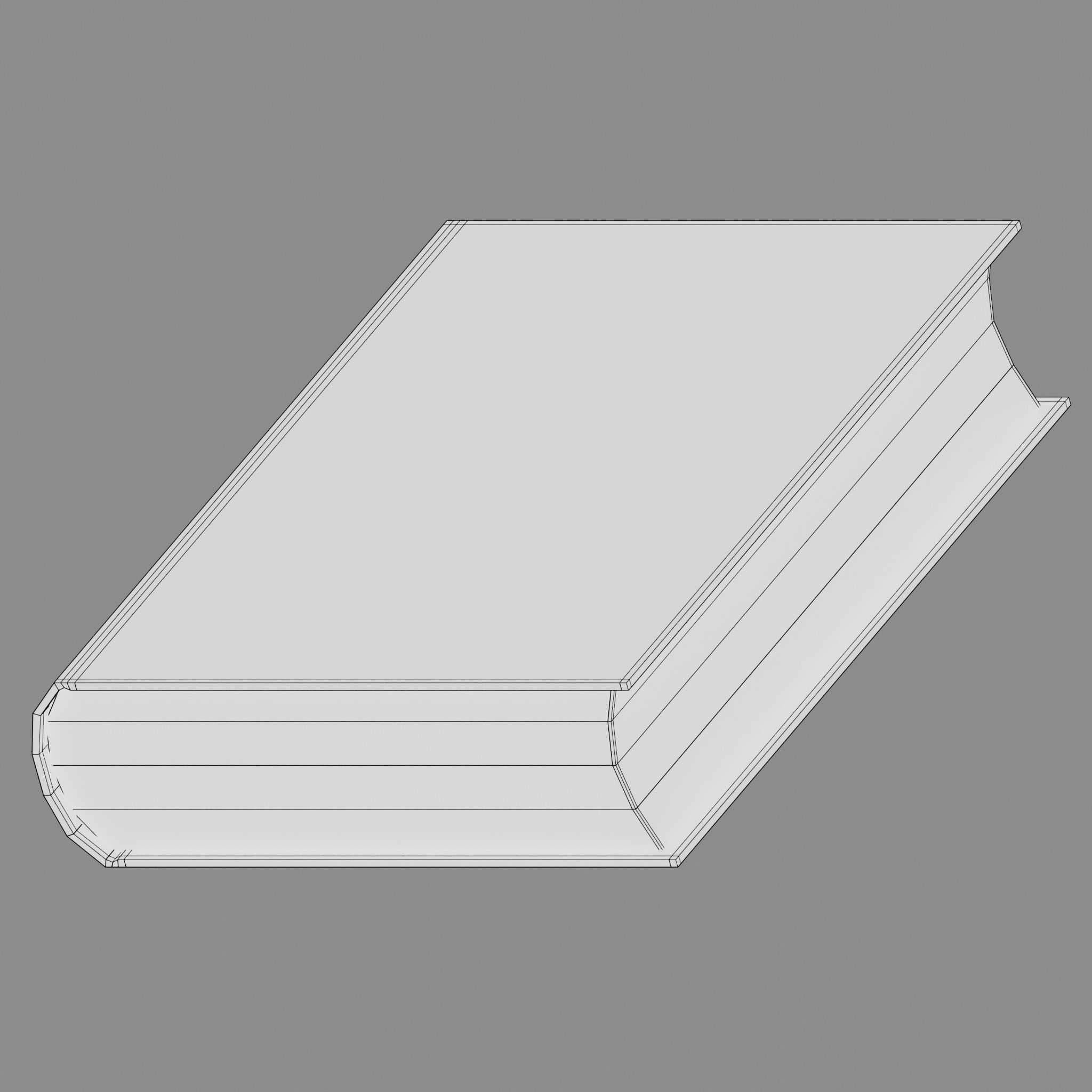 3 Worn Ancient Books - closed and opened Low-poly 3D model_24