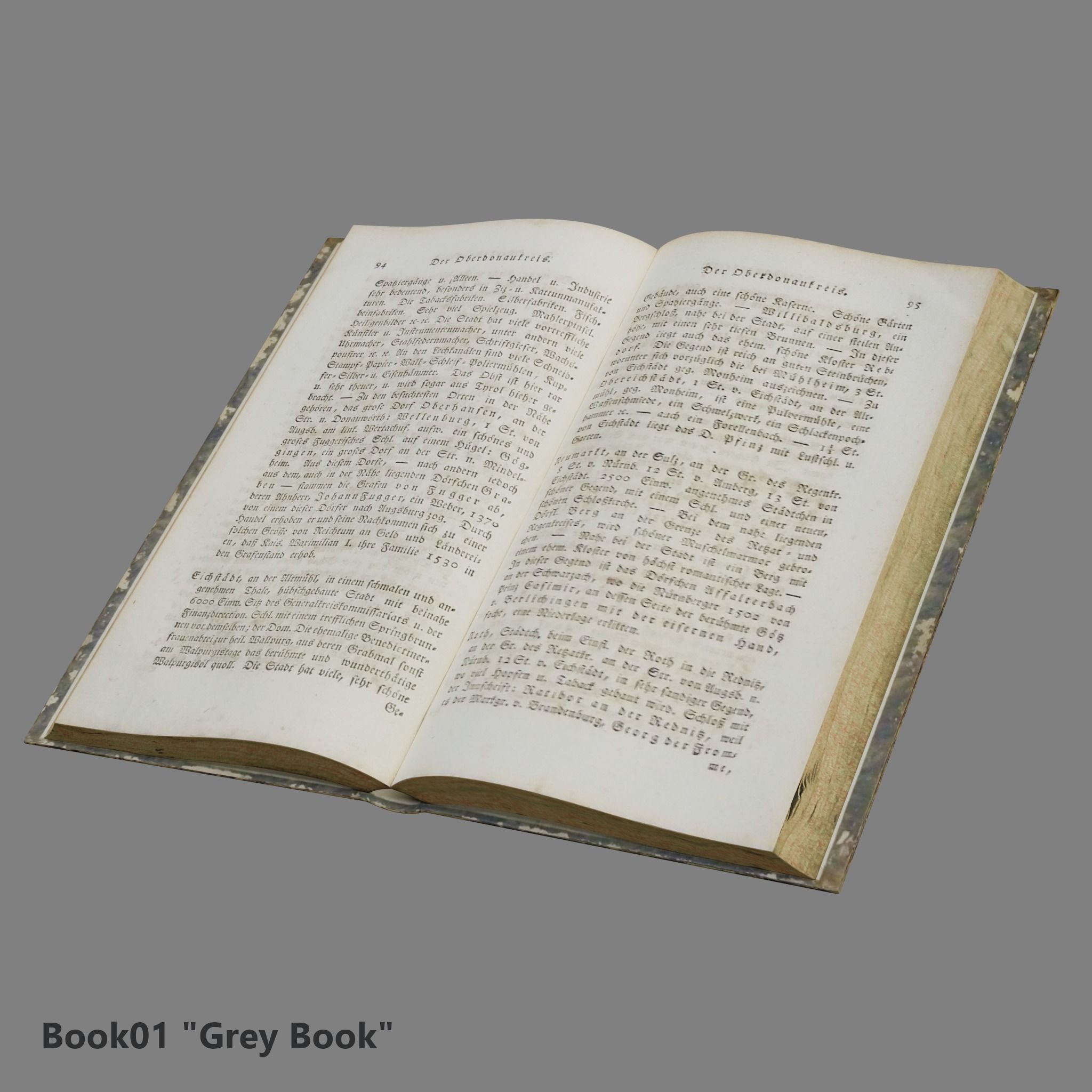 3 Worn Ancient Books - closed and opened Low-poly 3D model_11