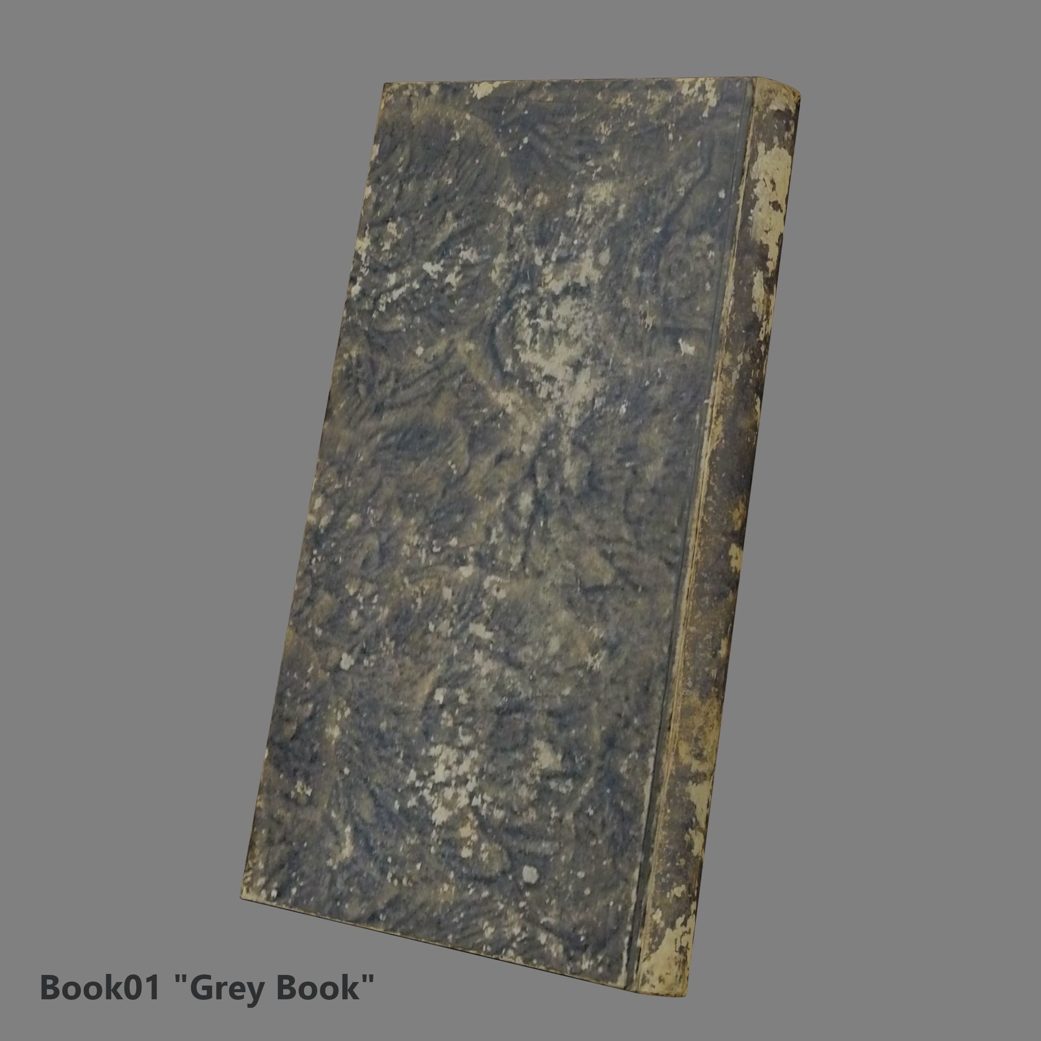3 Worn Ancient Books - closed and opened Low-poly 3D model_10