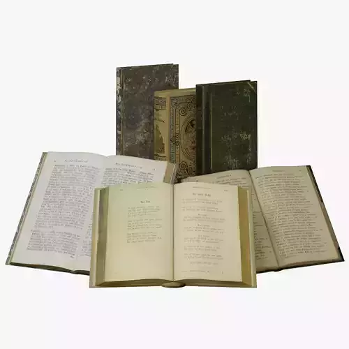 3 Worn Ancient Books - closed and opened