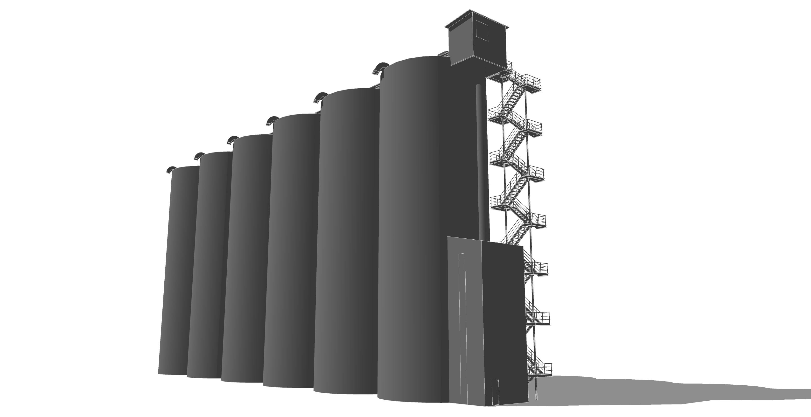 Grain silos - 01 3D model_2