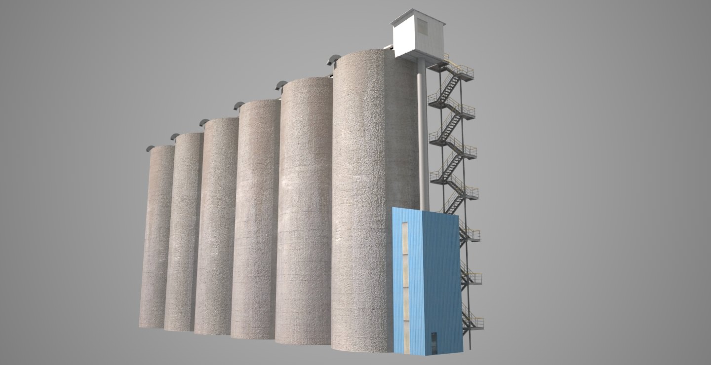 Grain silos - 01 3D model_1