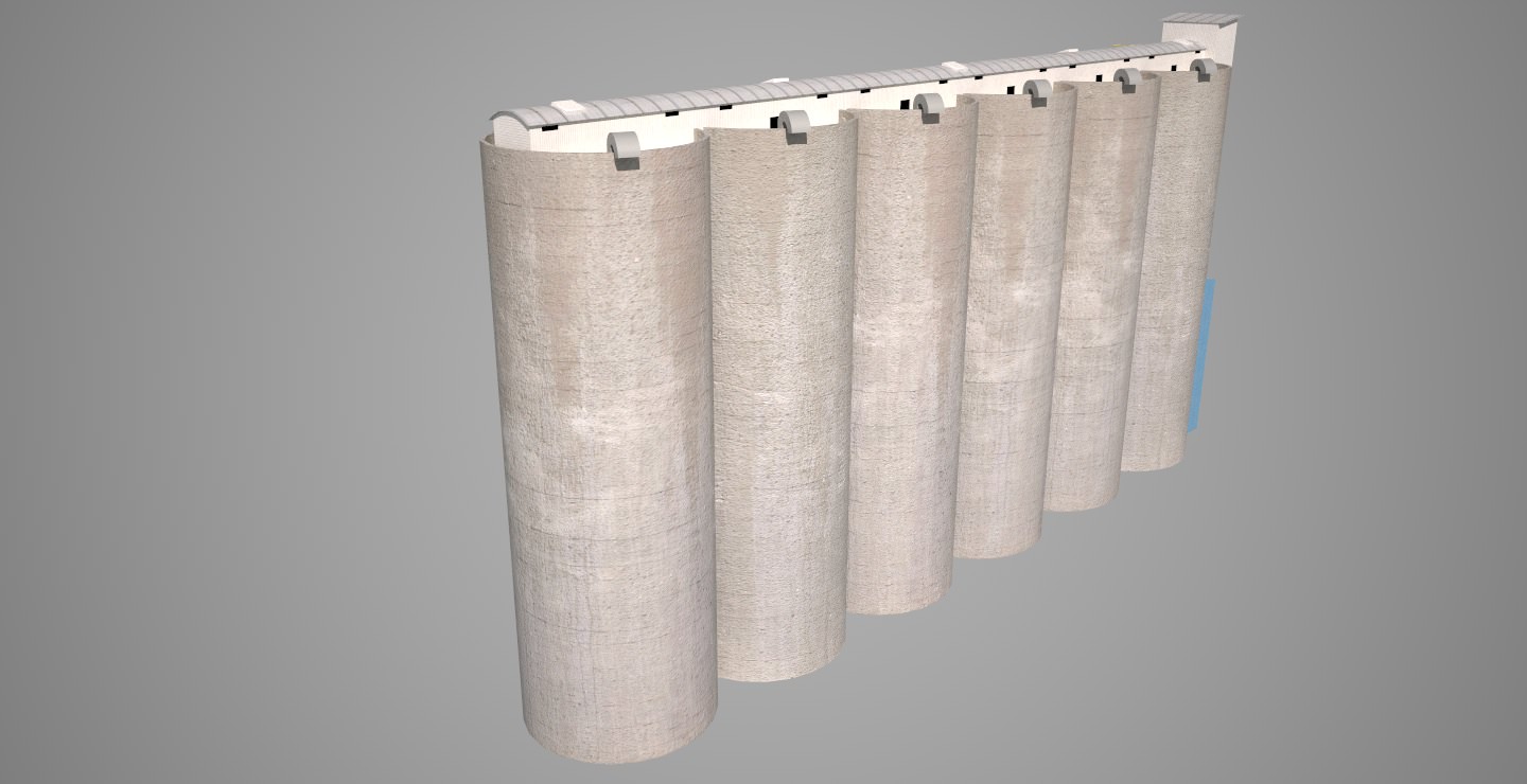 Grain silos - 01 3D model_3