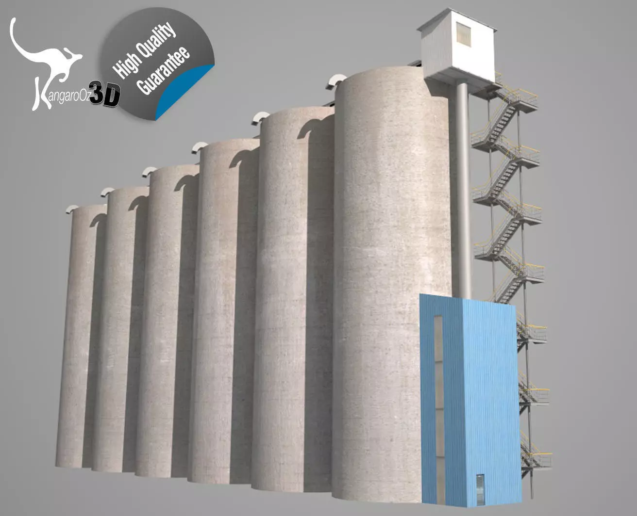 Grain silos - 01 3D model_0