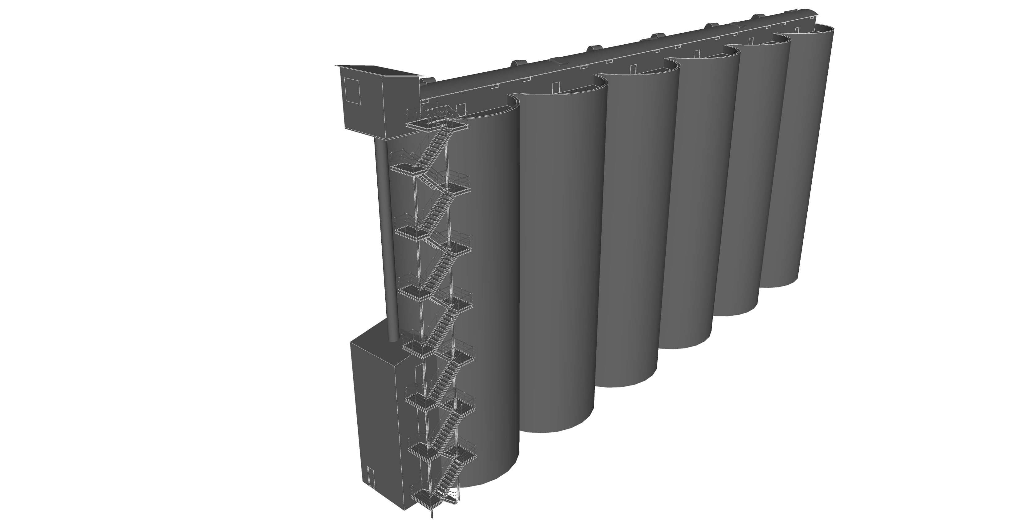 Grain silos - 01 3D model_8