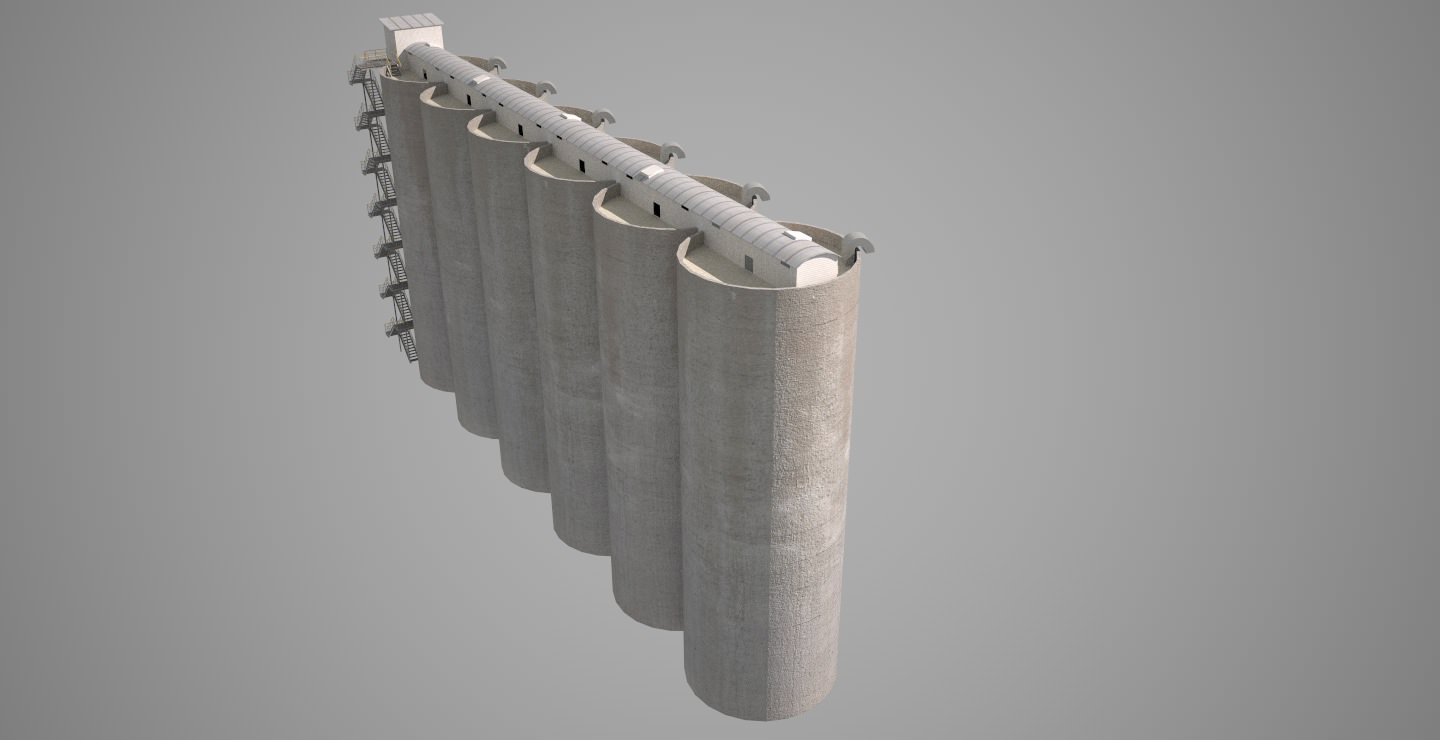 Grain silos - 01 3D model_5