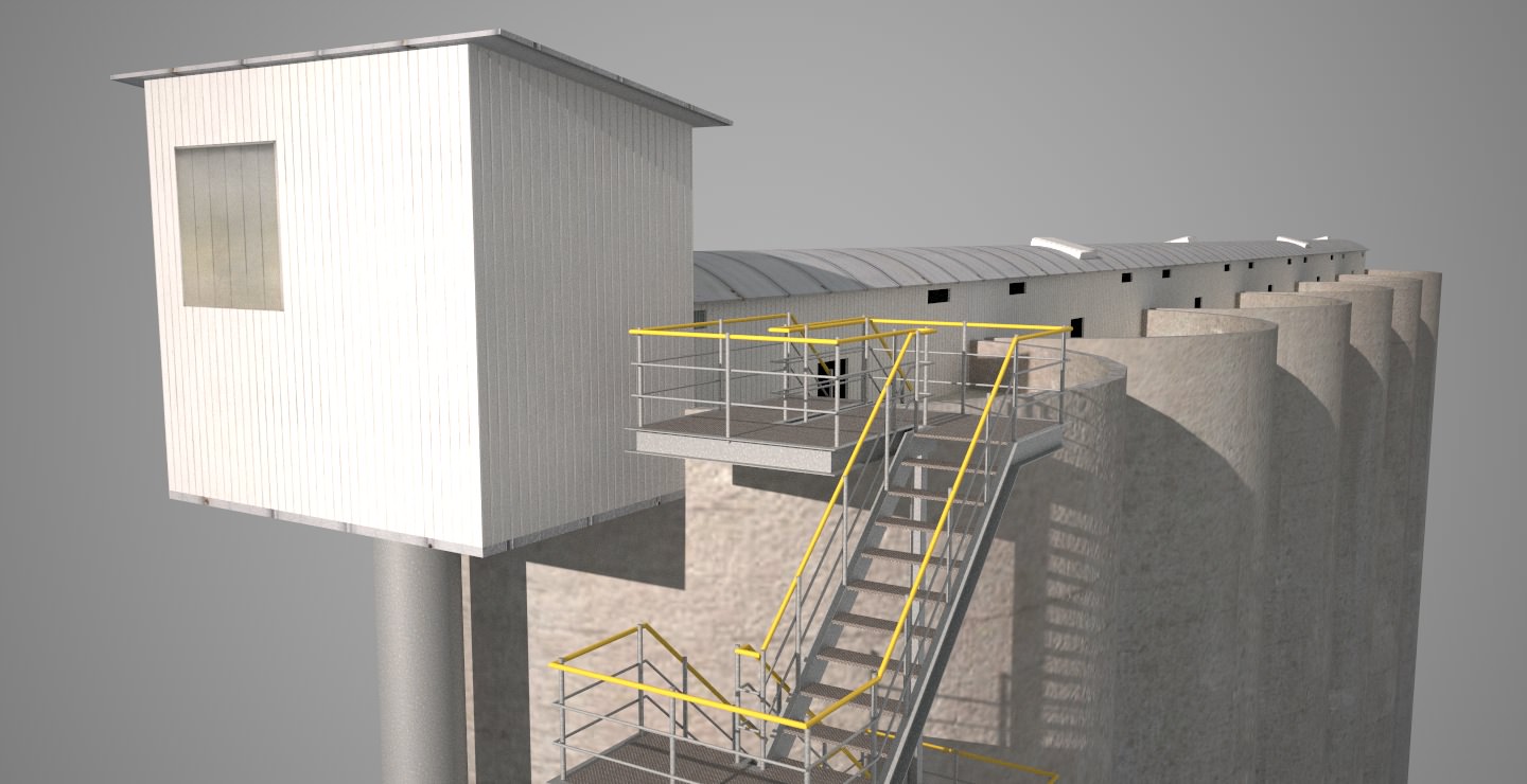 Grain silos - 01 3D model_10