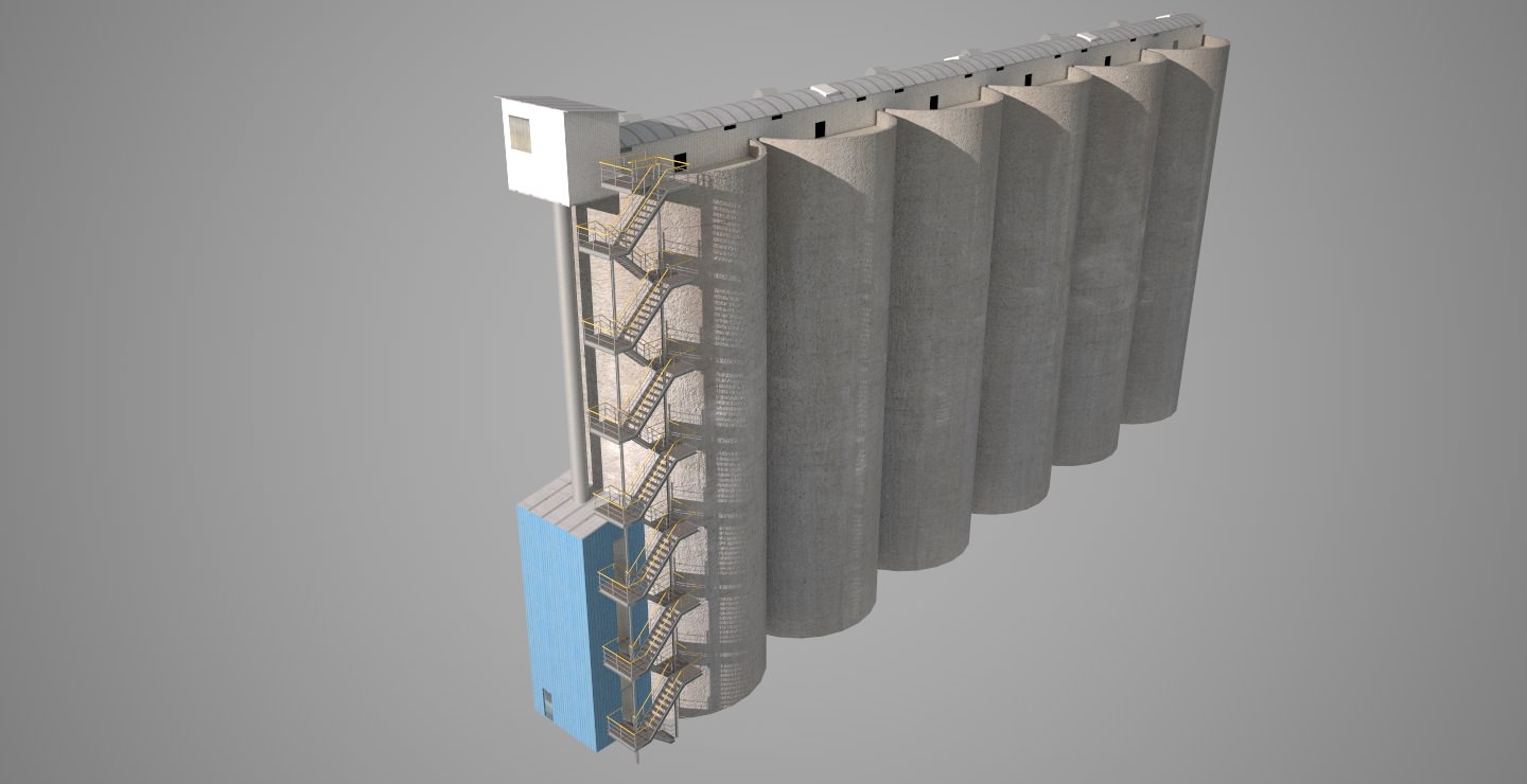 Grain silos - 01 3D model_7