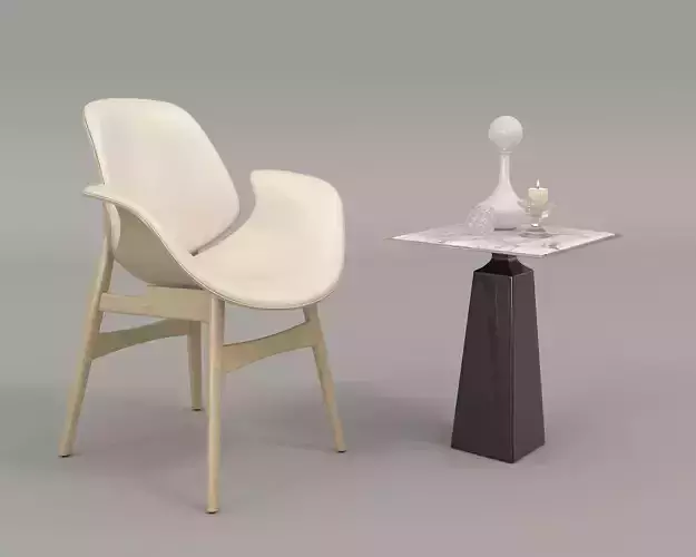 Modern Coffee Table and Chairs 7 3D model