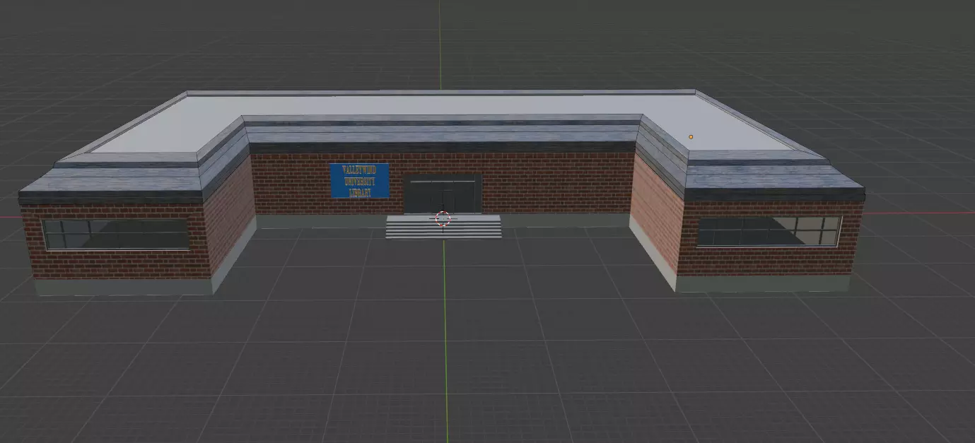 Valleywind University Library Free low-poly 3D model