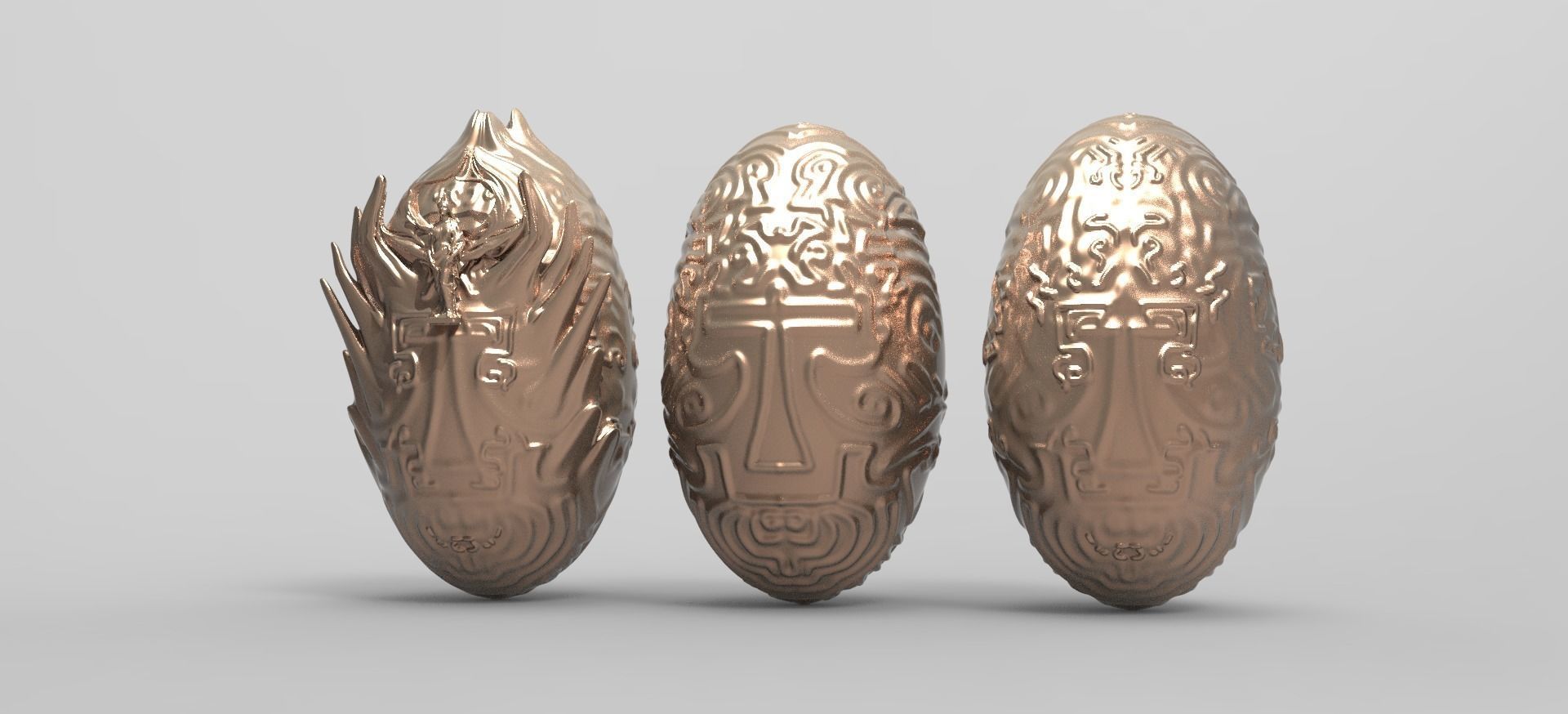 Holy Easter eggs sculpted 3D model_1