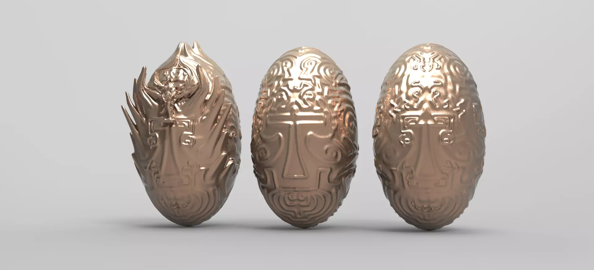 Holy Easter eggs sculpted 3D model_0
