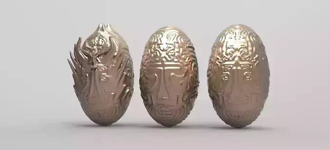 Holy Easter eggs sculpted