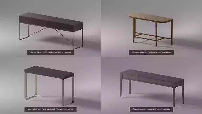 All Artefacto Sideboards 3D Model Collection