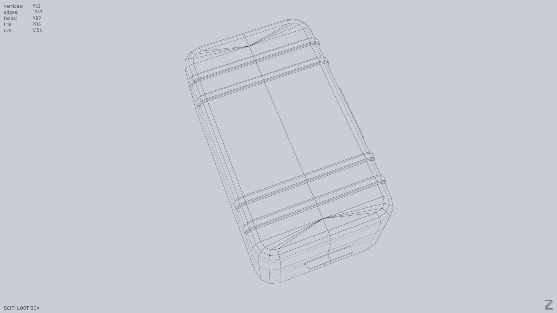 Scifi loot box Low-poly 3D model_15