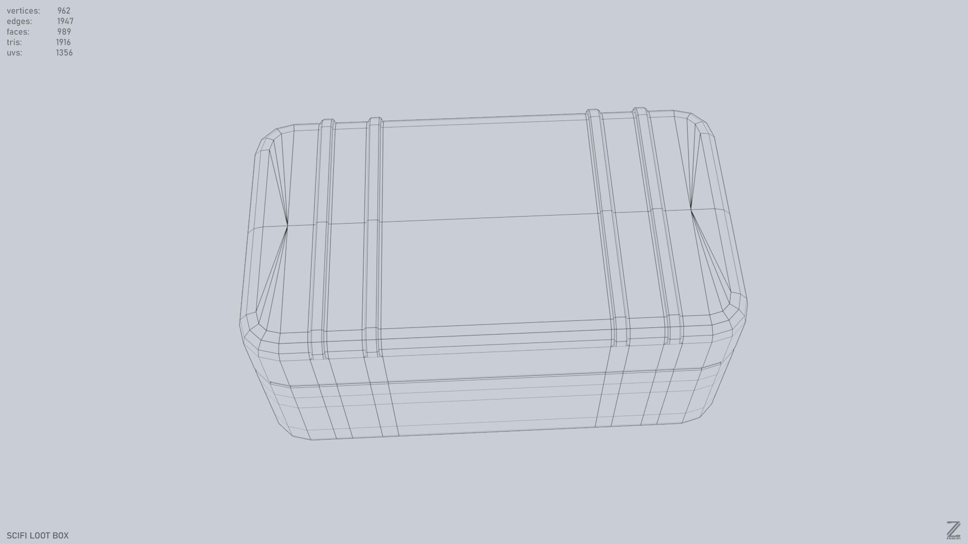 Scifi loot box Low-poly 3D model_13