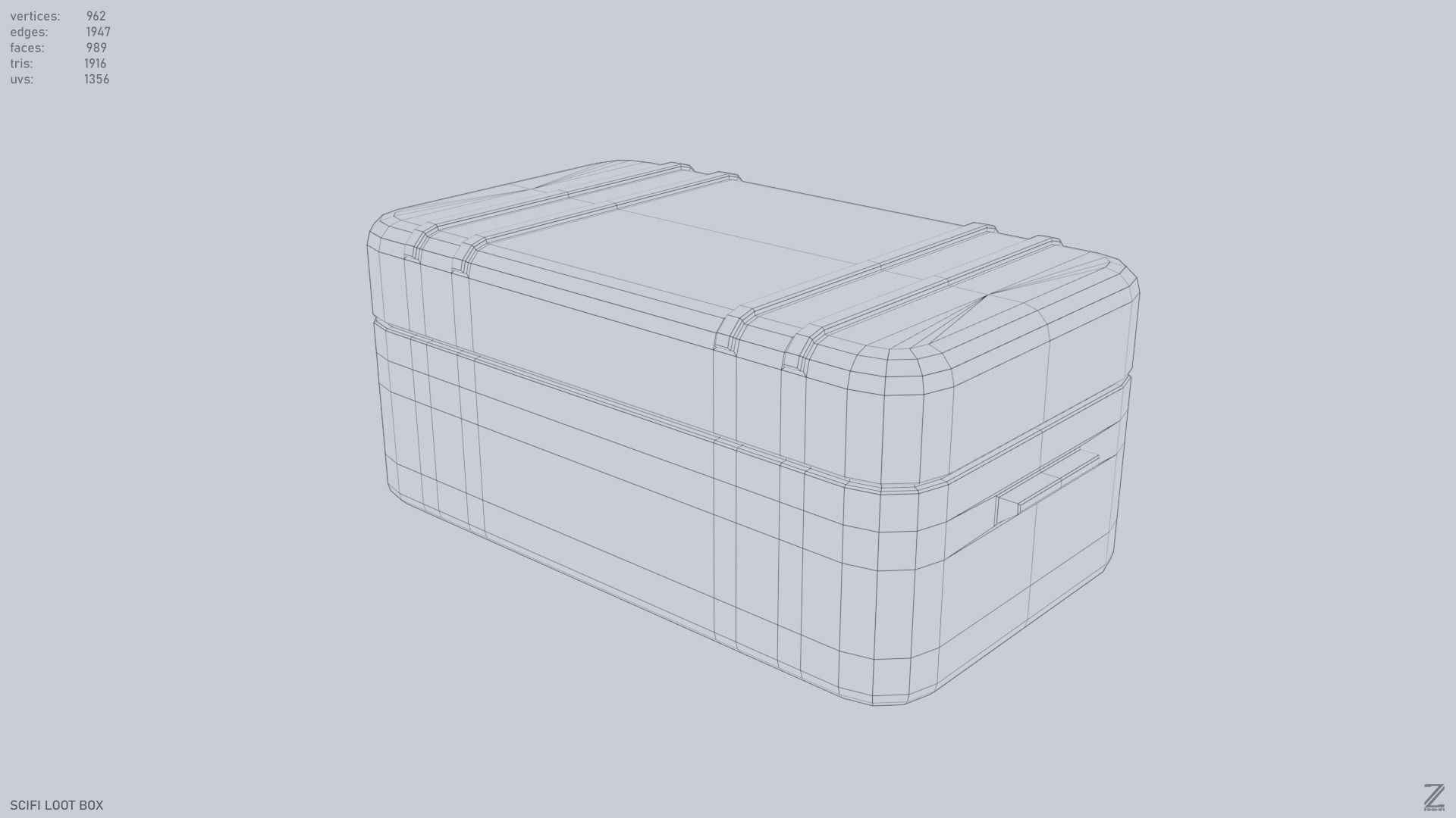 Scifi loot box Low-poly 3D model_14