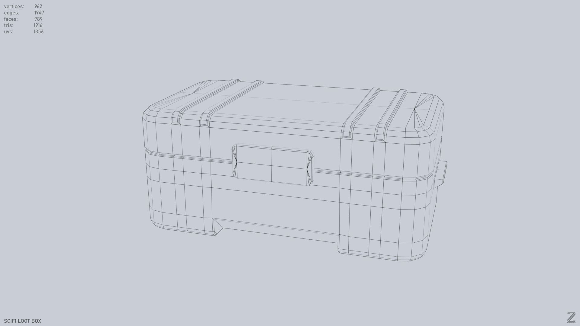 Scifi loot box Low-poly 3D model_9