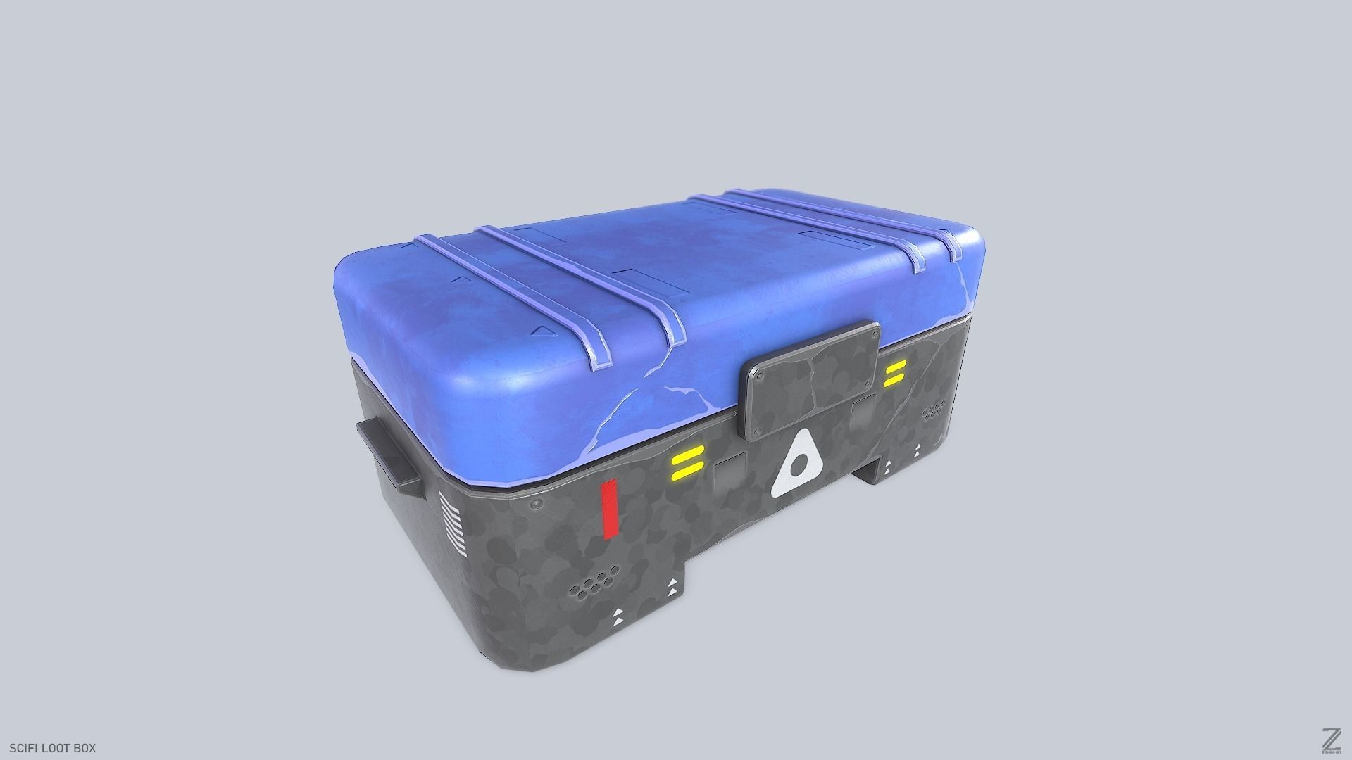 Scifi loot box Low-poly 3D model_4