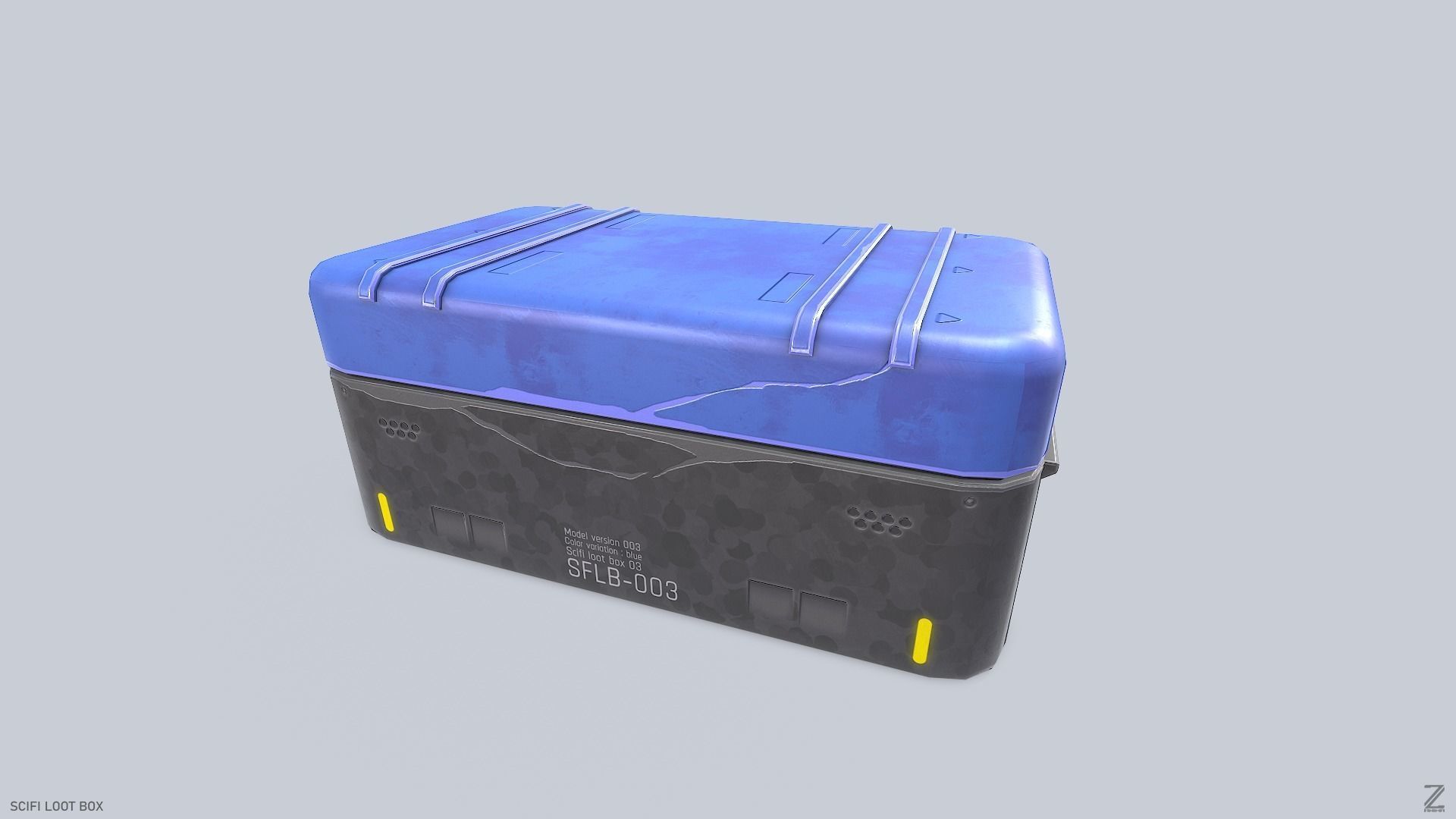Scifi loot box Low-poly 3D model_7