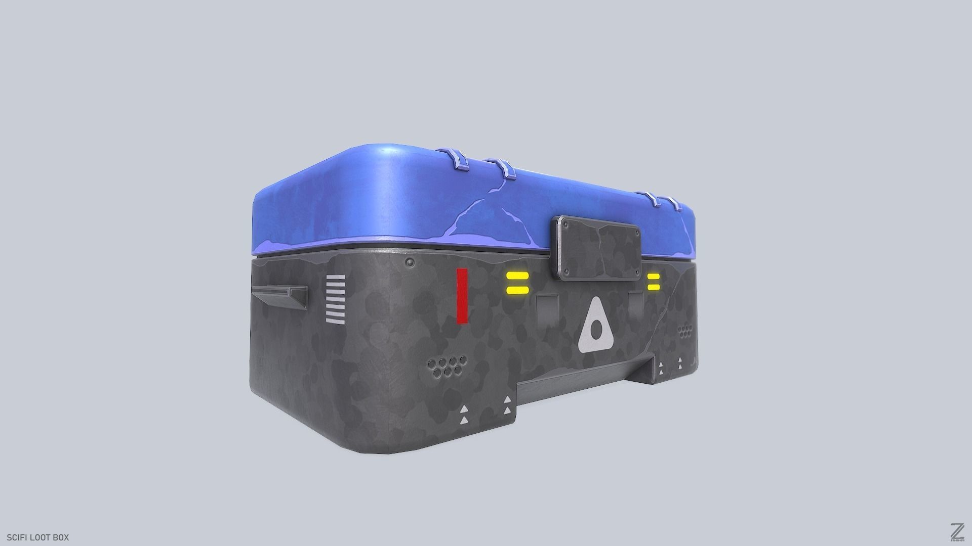 Scifi loot box Low-poly 3D model_8