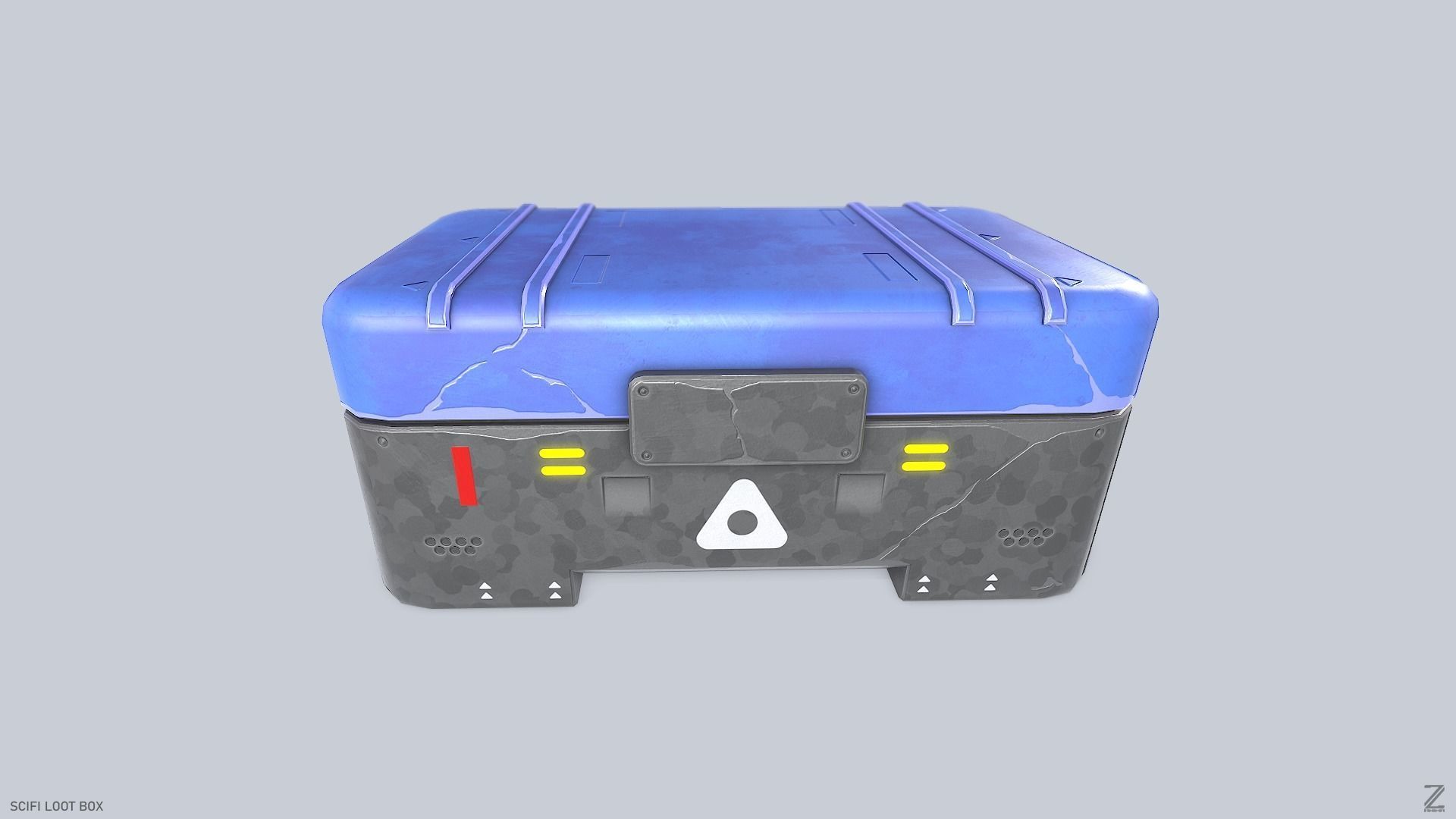 Scifi loot box Low-poly 3D model_6