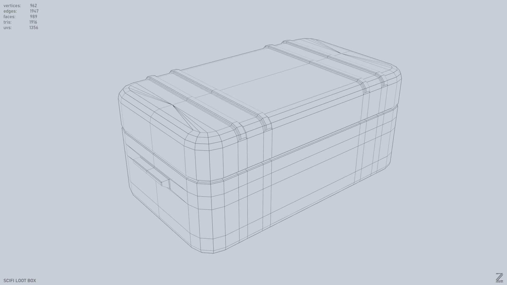 Scifi loot box Low-poly 3D model_12