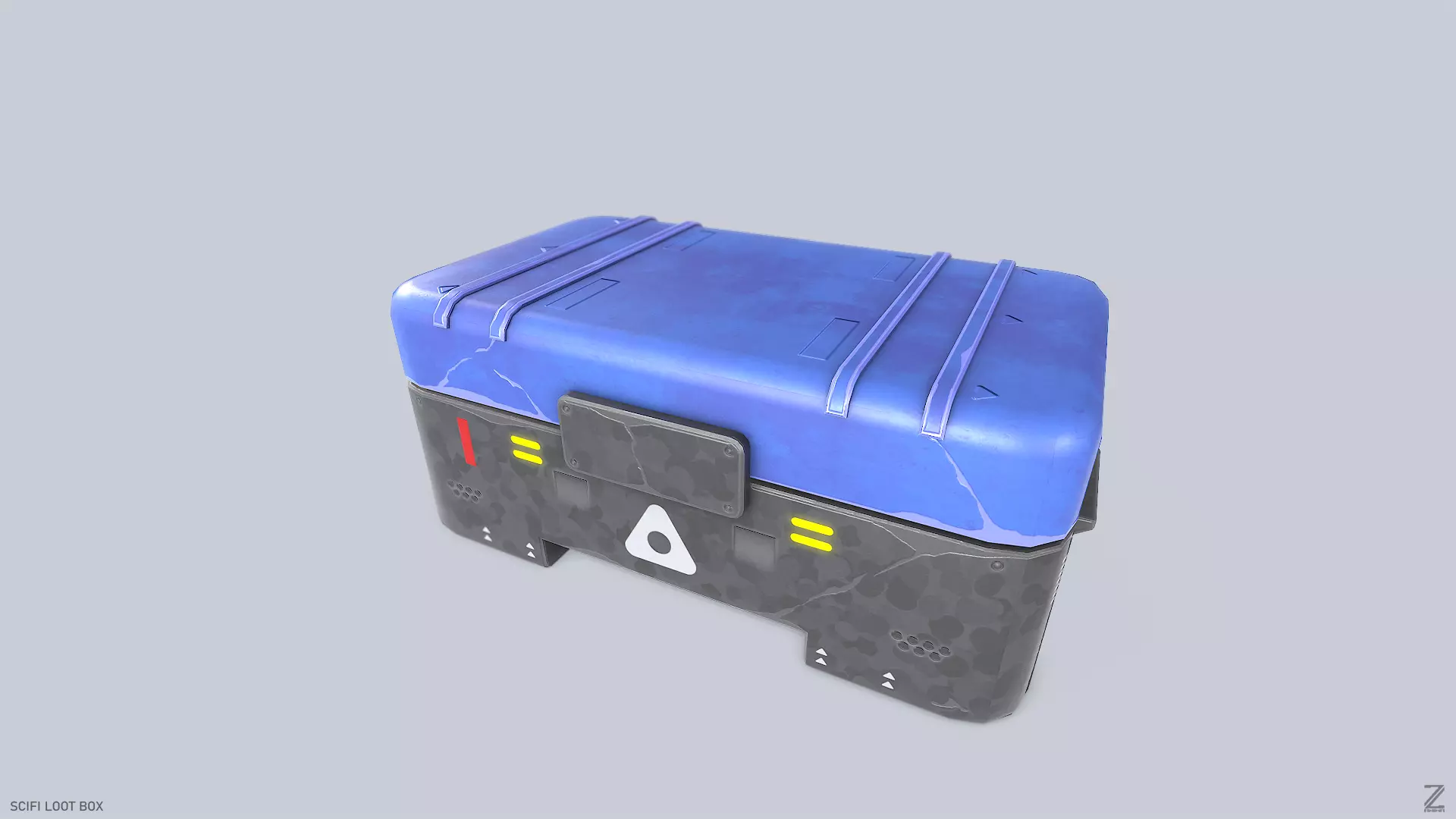 Scifi loot box Low-poly 3D model_0