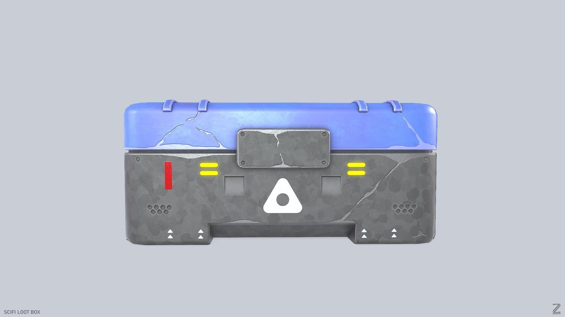 Scifi loot box Low-poly 3D model_5
