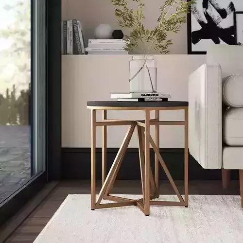 Payakumbuh Antique Bronze Pedestal End Table