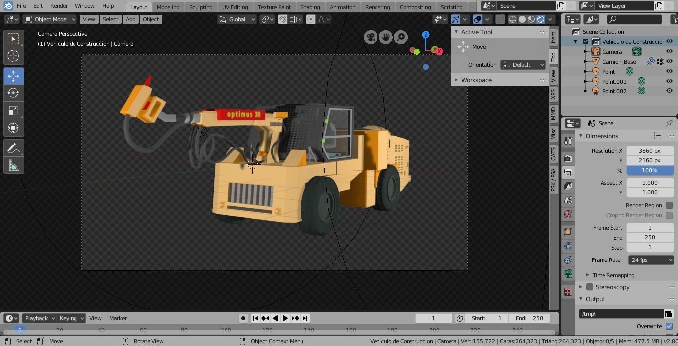 Optimus 30 - Industrial Mining Machine Low-poly 3D model_1