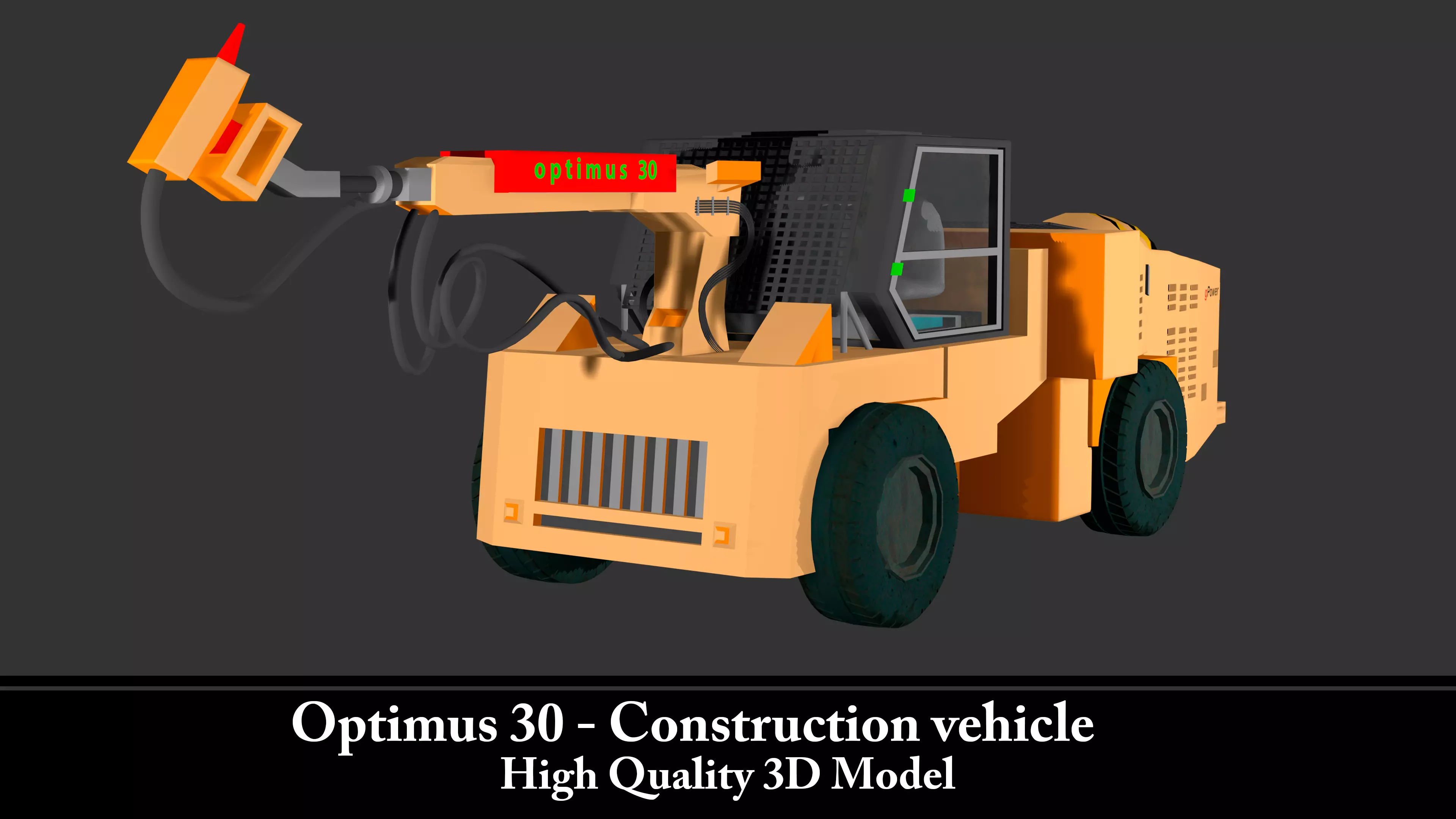 Optimus 30 - Industrial Mining Machine Low-poly 3D model_0