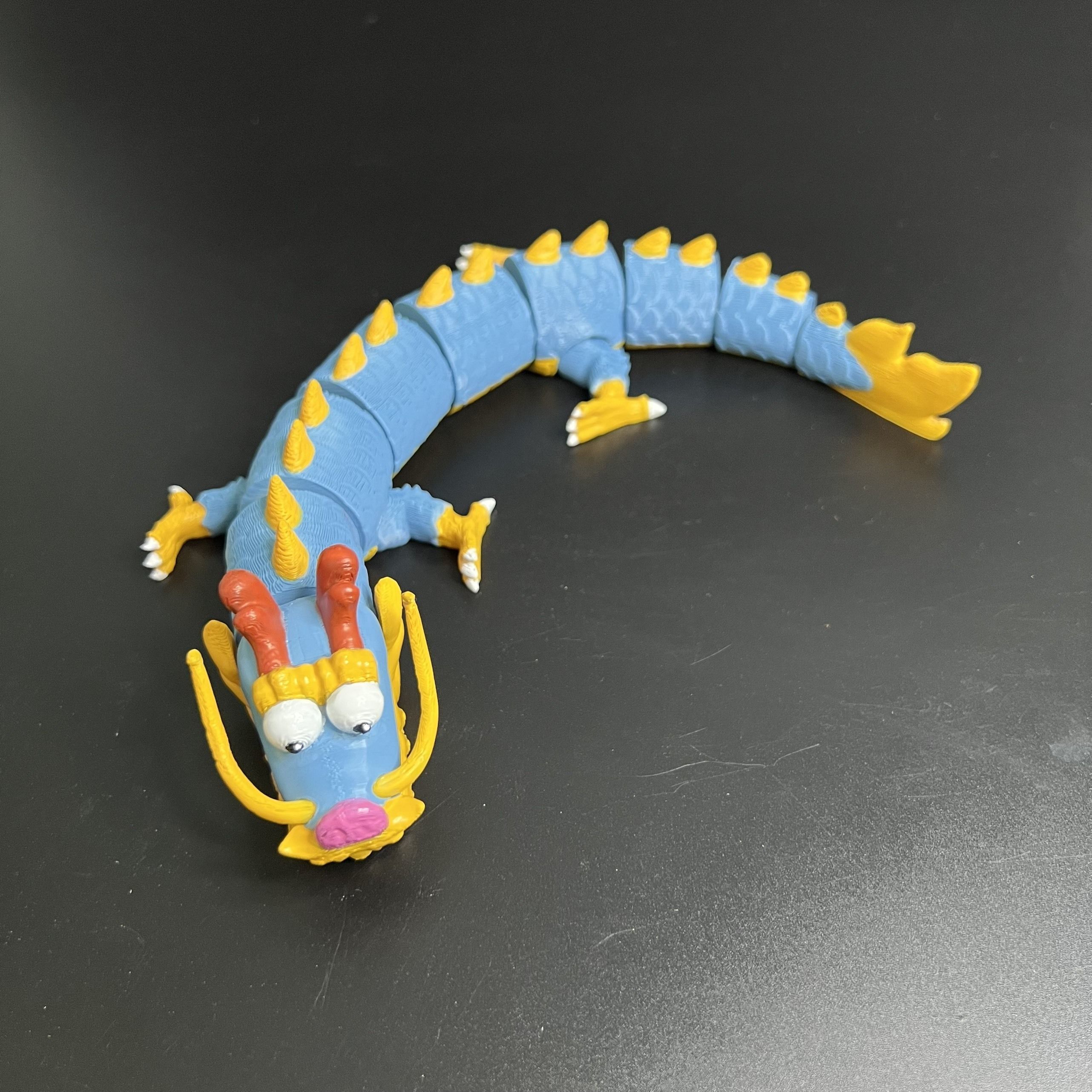 CUTE FAT DRAGON FLEXI - ARTICULATED - MULTICOLOR 3D print model_1