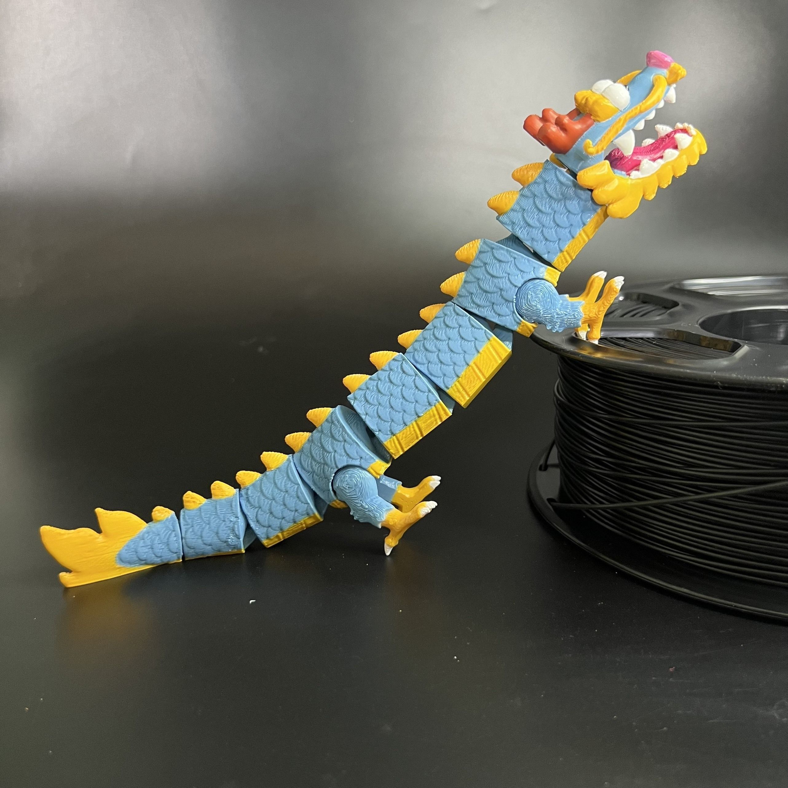 CUTE FAT DRAGON FLEXI - ARTICULATED - MULTICOLOR 3D print model_8
