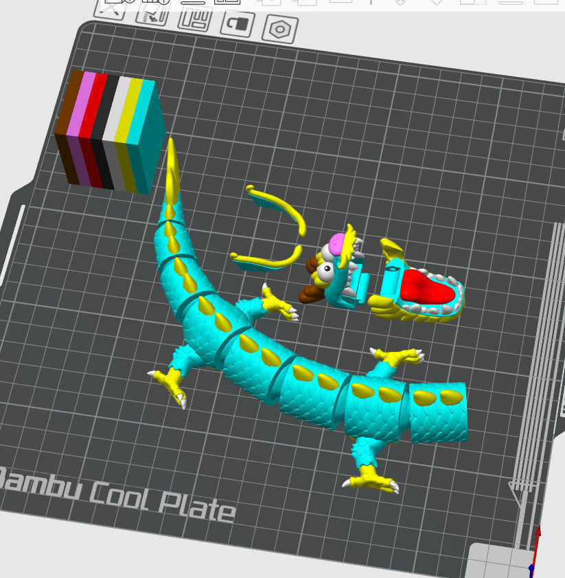 CUTE FAT DRAGON FLEXI - ARTICULATED - MULTICOLOR 3D print model_13
