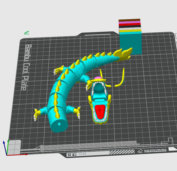 CUTE FAT DRAGON FLEXI - ARTICULATED - MULTICOLOR 3D print model_12