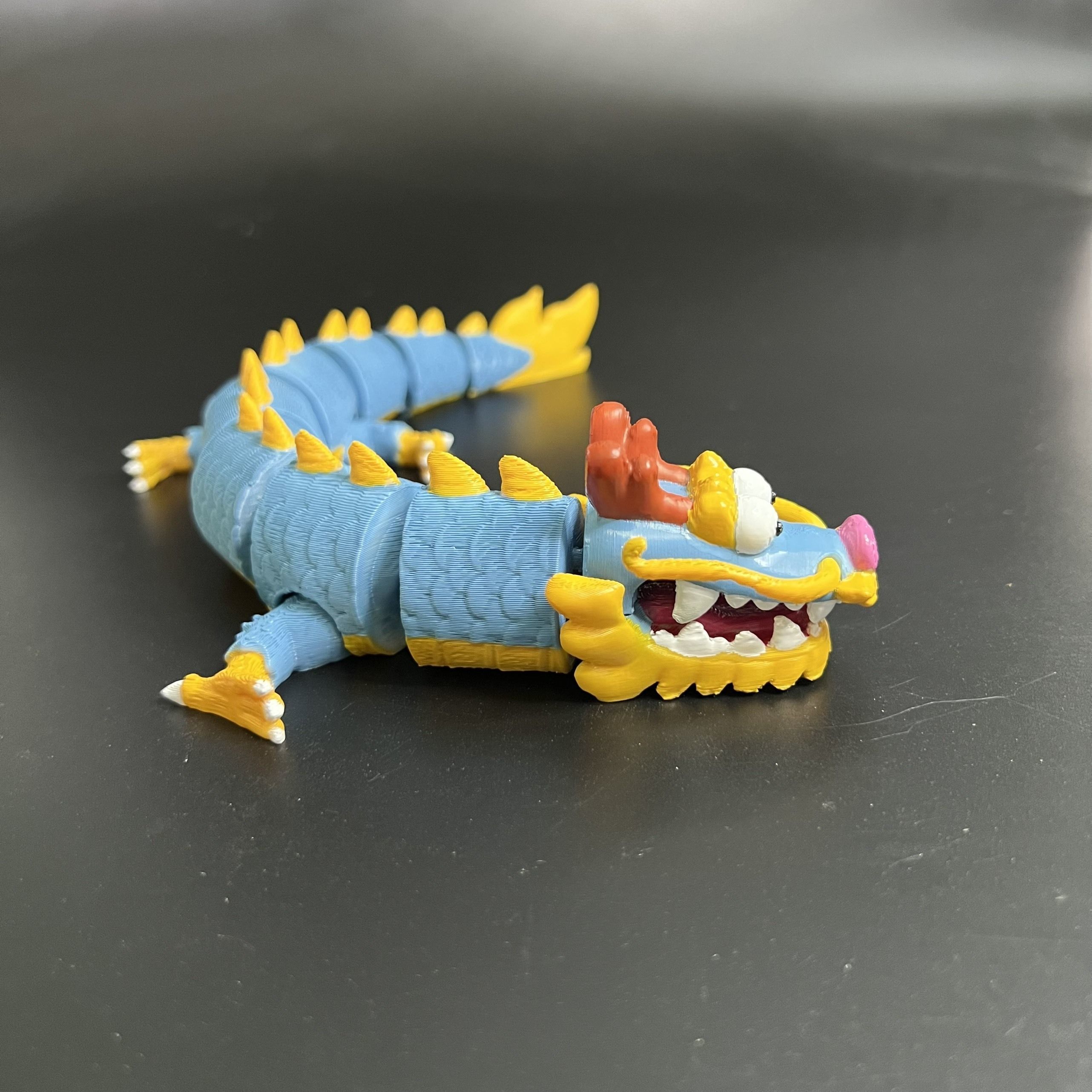 CUTE FAT DRAGON FLEXI - ARTICULATED - MULTICOLOR 3D print model_3