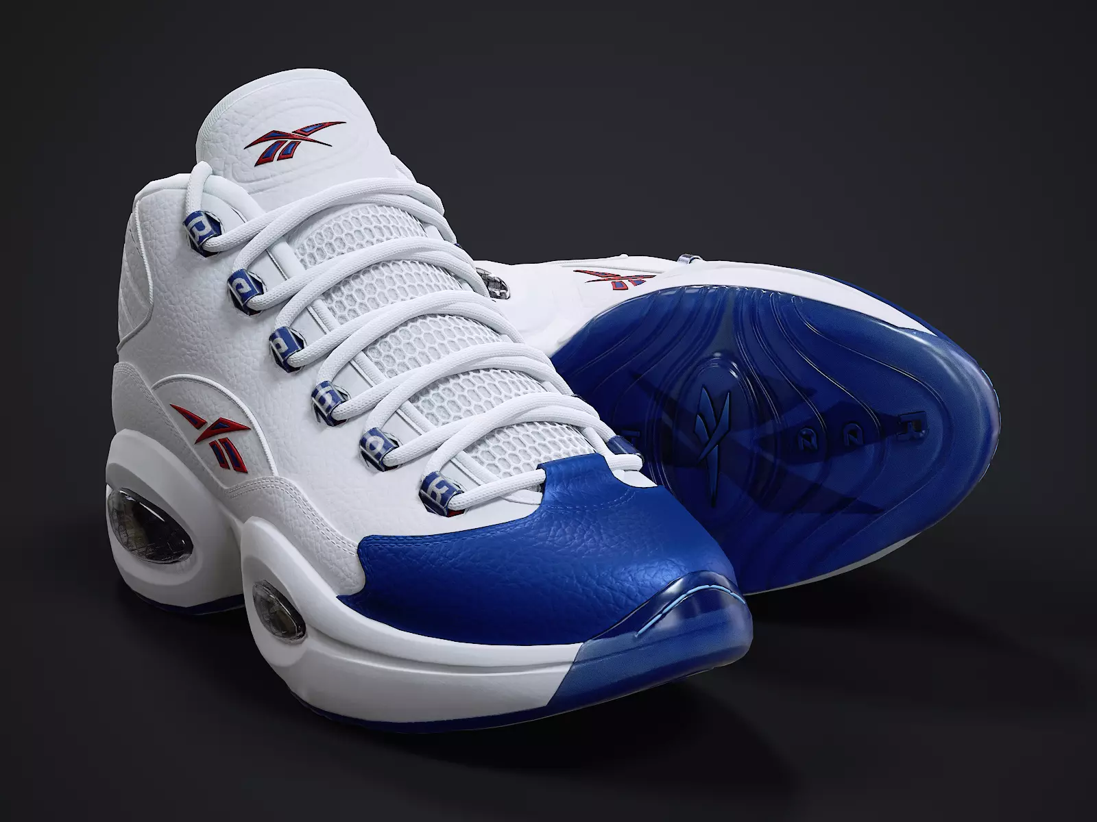Reebok Question sneaker 2 Low-poly 3D model_0