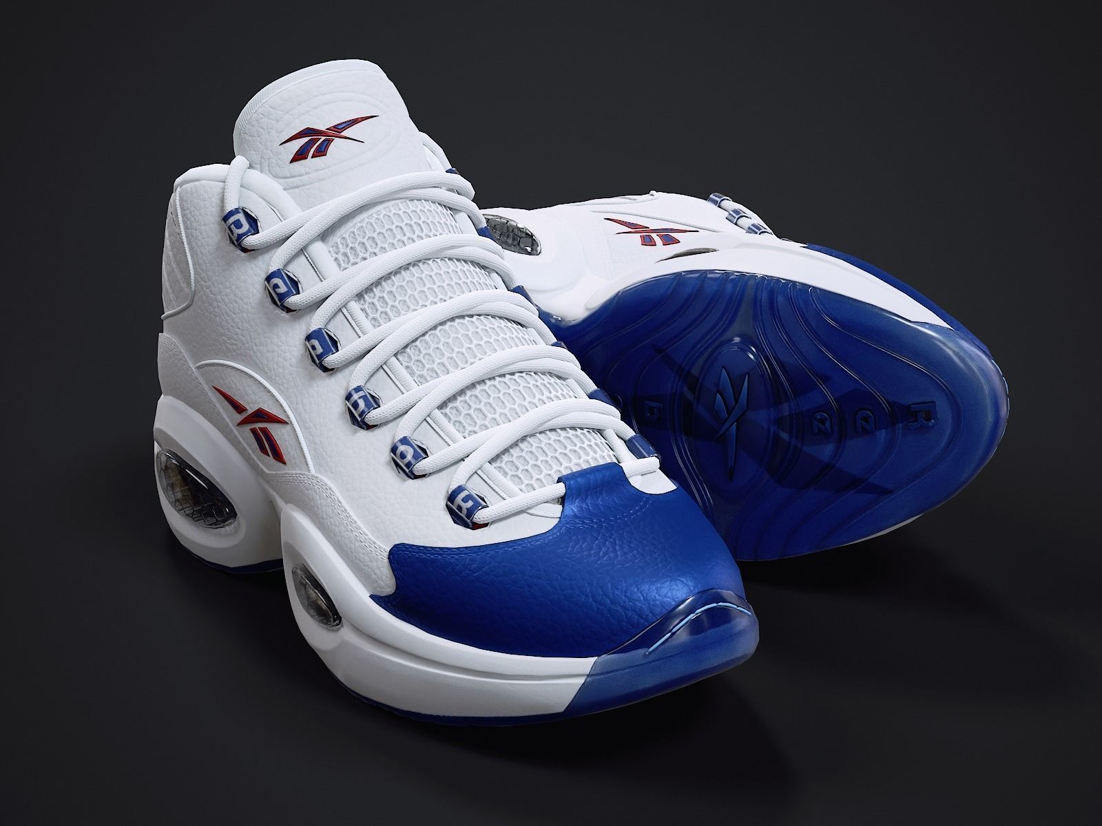 Reebok Question sneaker 2 Low-poly 3D model_10