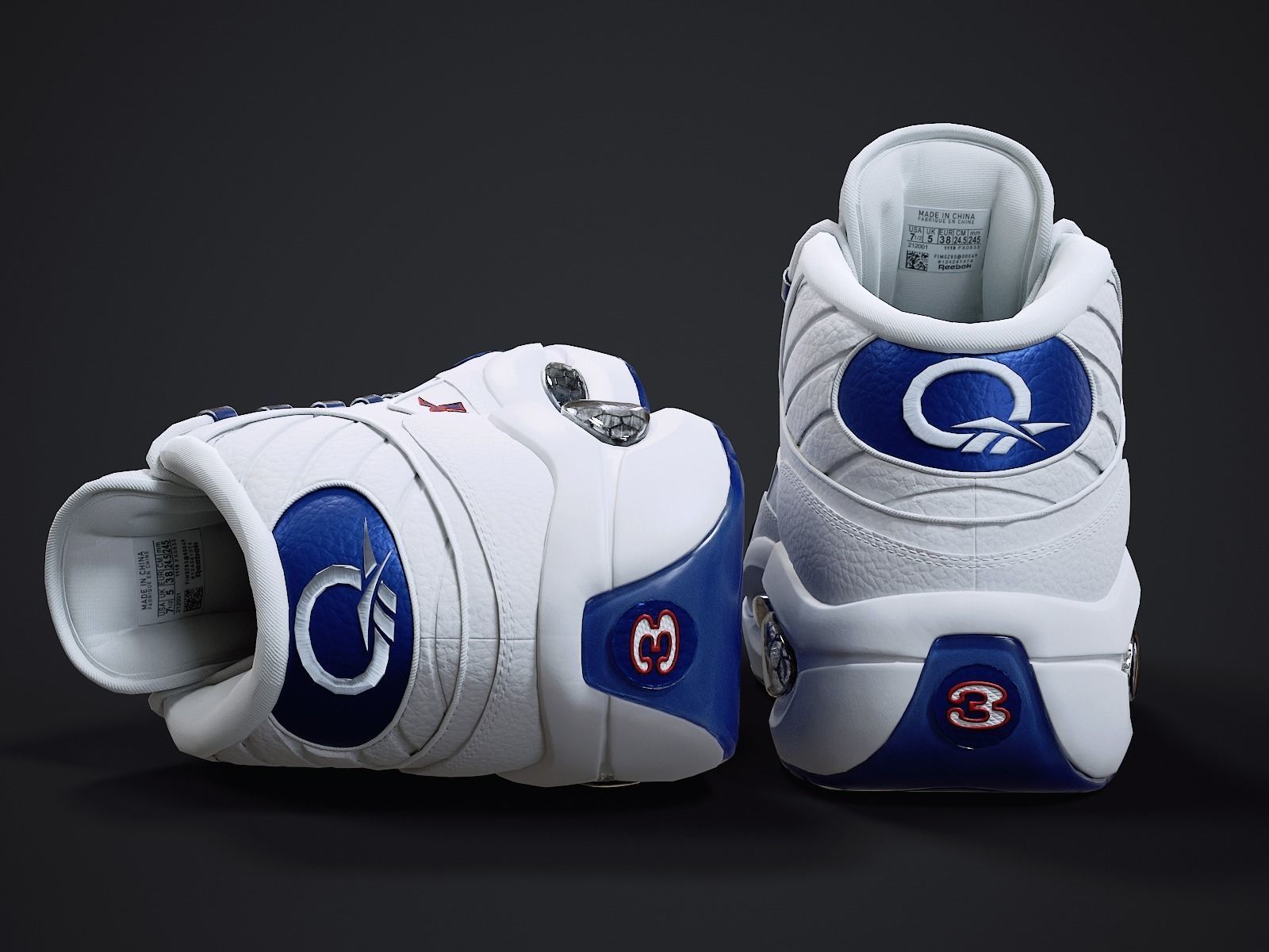 Reebok Question sneaker 2 Low-poly 3D model_6