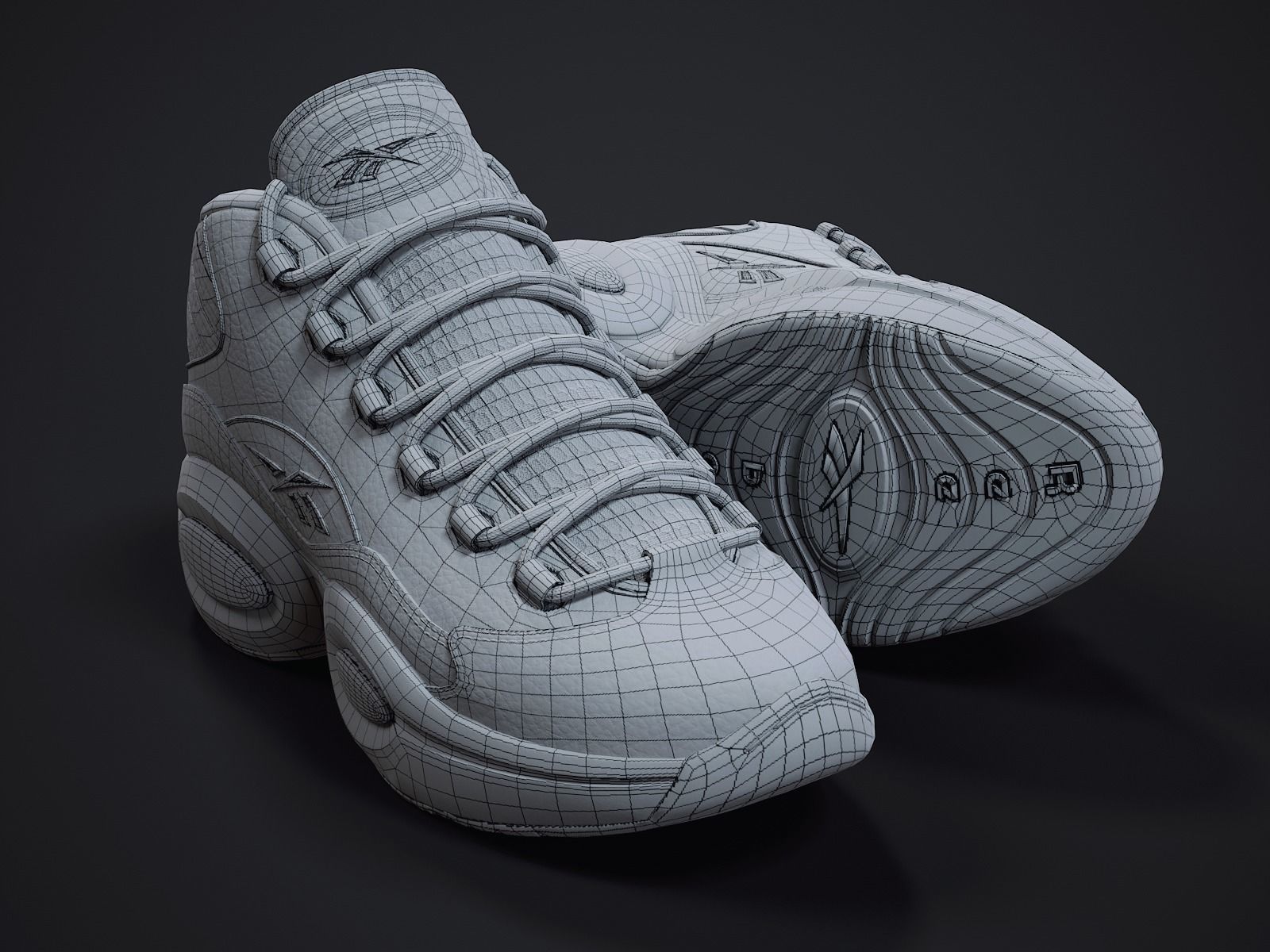 Reebok Question sneaker 2 Low-poly 3D model_11