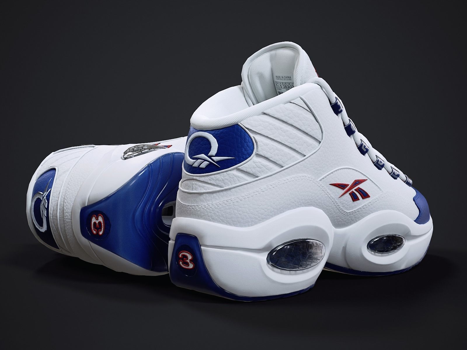 Reebok Question sneaker 2 Low-poly 3D model_7