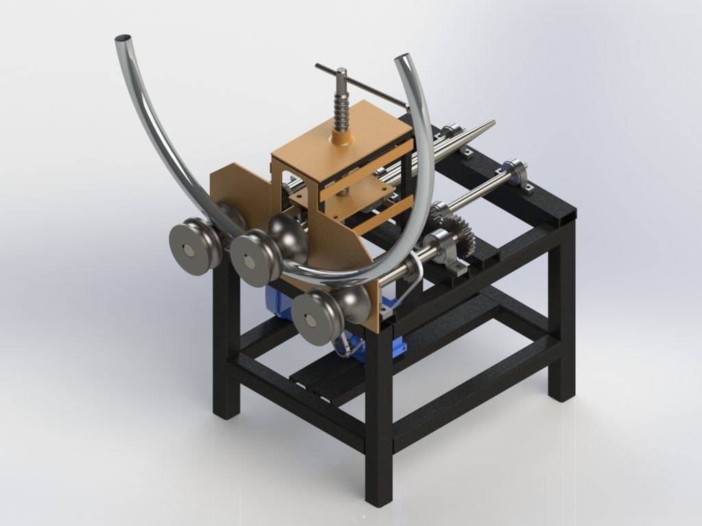Bending machine pipe bender 3D model_1