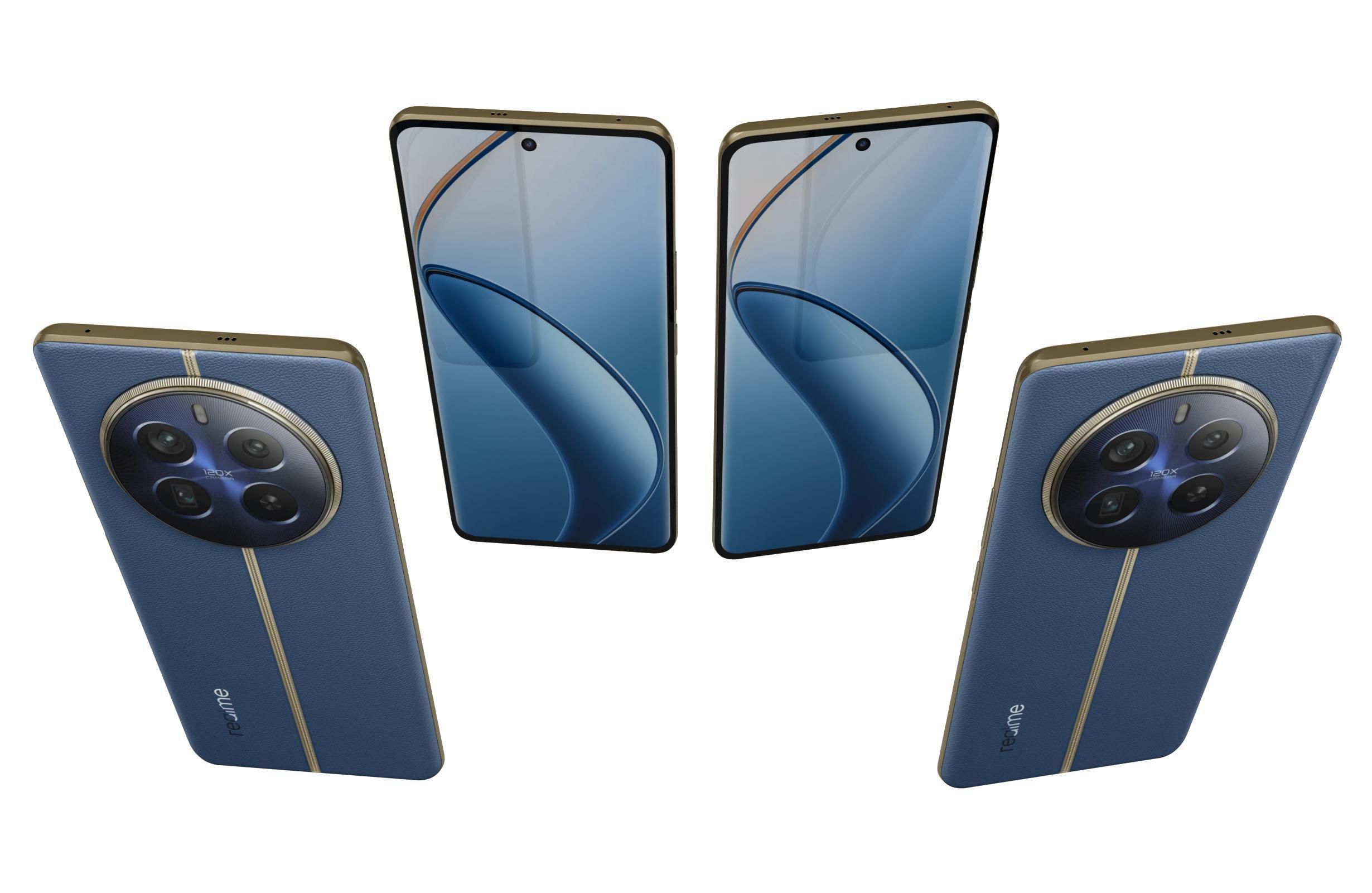 Realme 12 Pro Plus 5G Blue 3D model_4