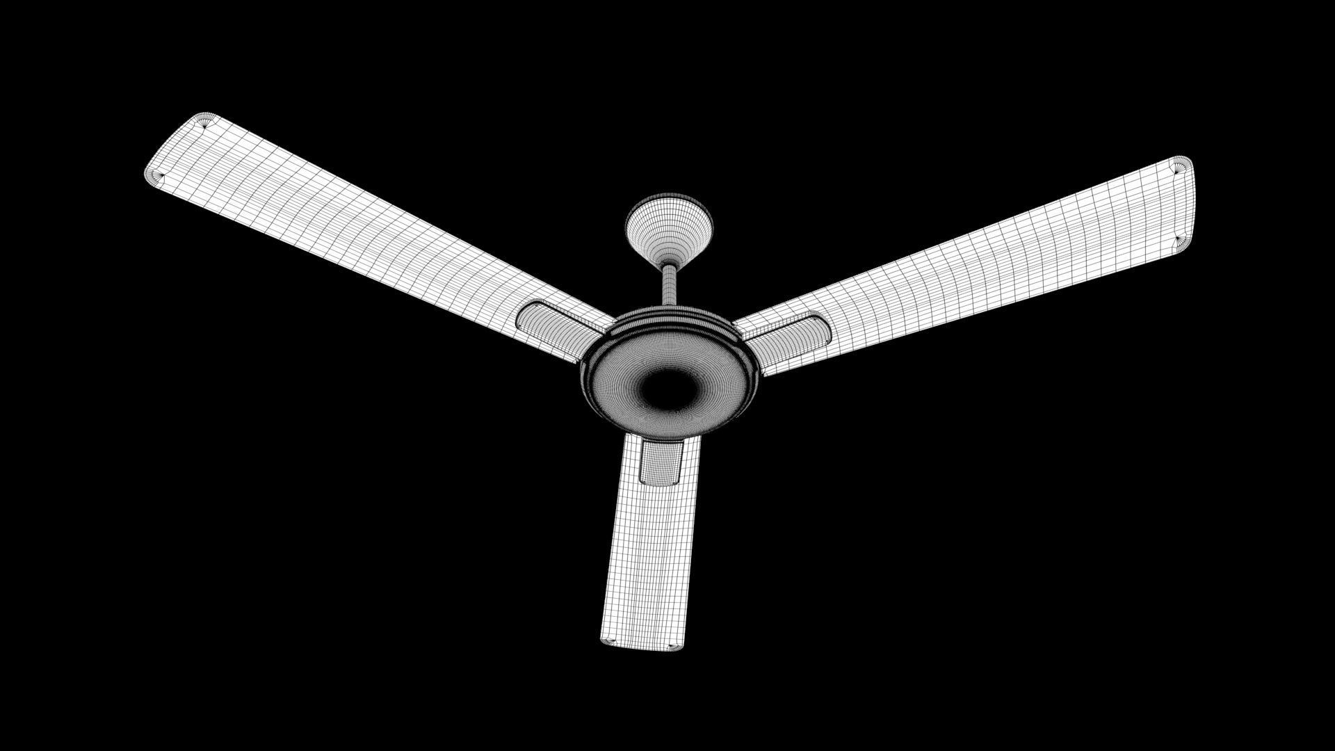 Ceiling Fan blue 3D model_7