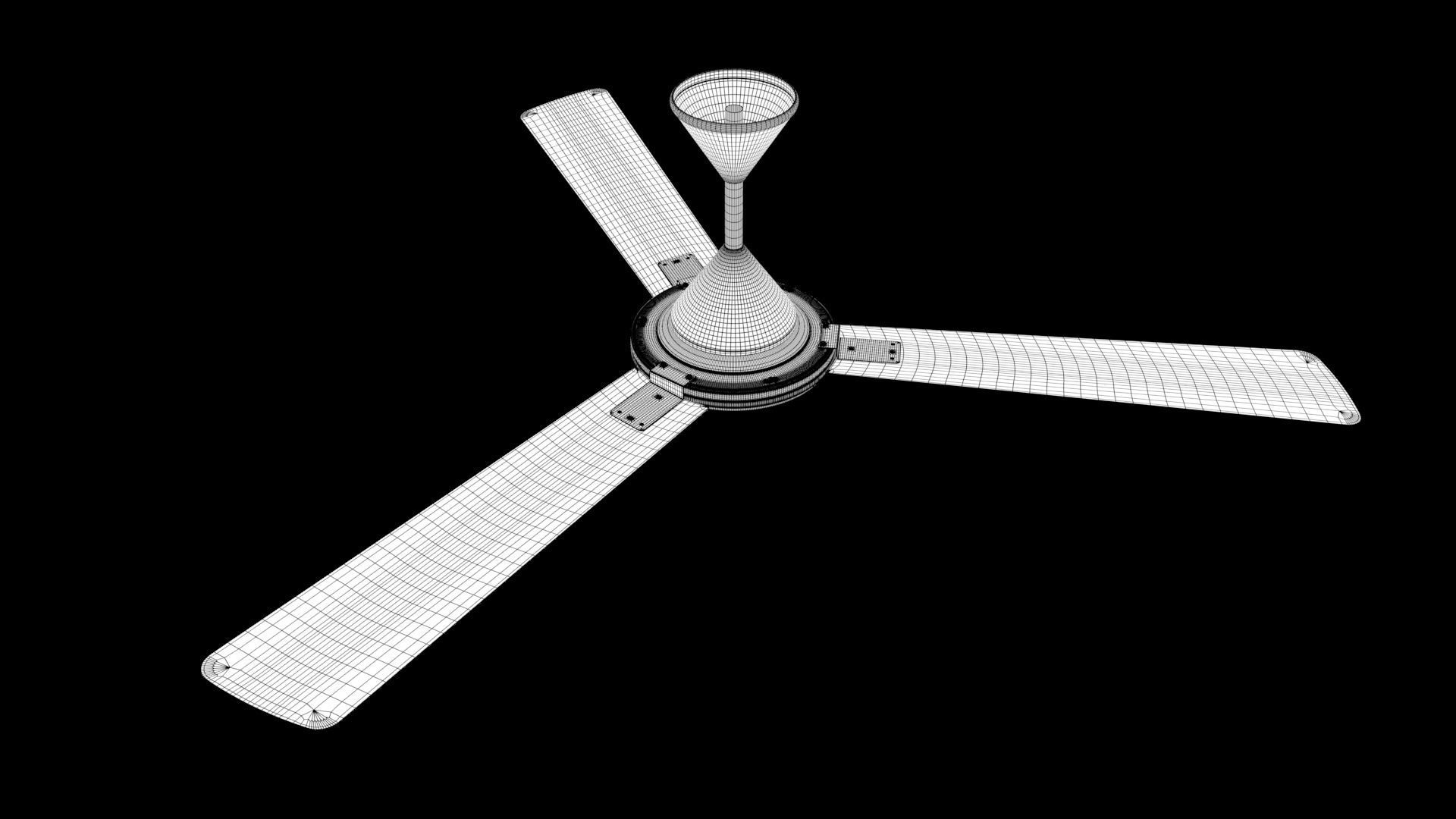 Ceiling Fan blue 3D model_6